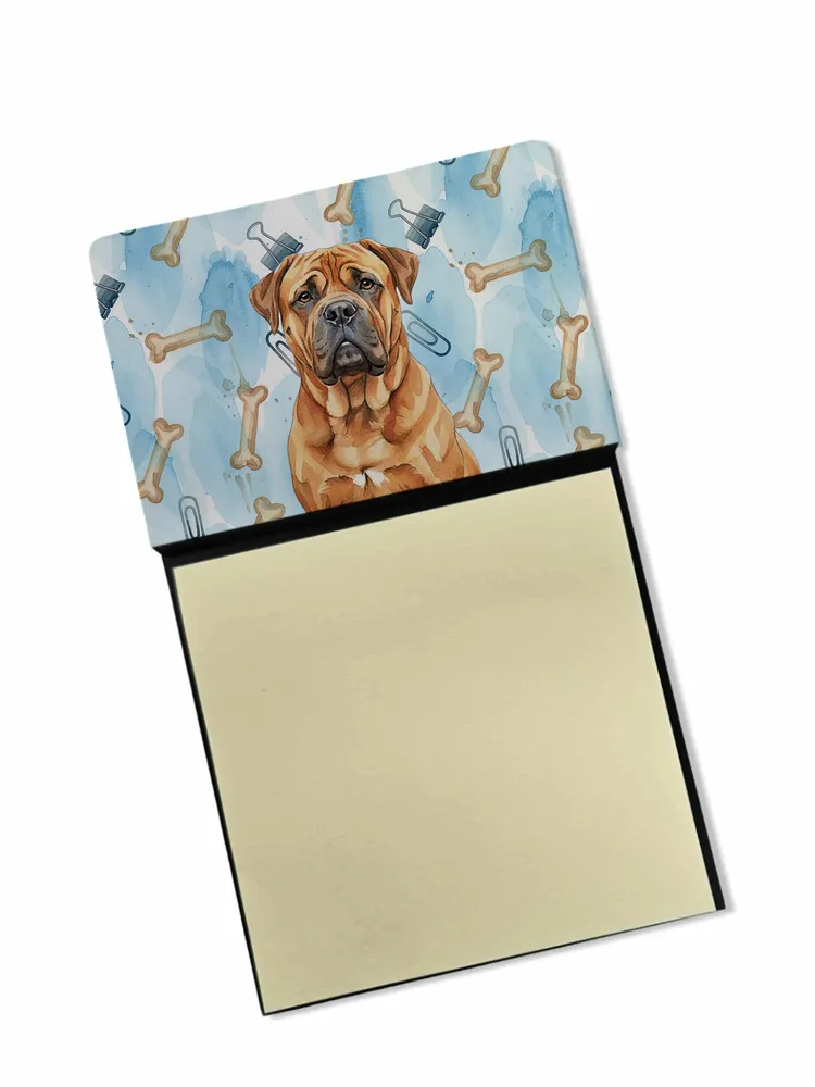 Red Bullmastiff Coworker Watercolor Sticky Note Holder Refillable Dispenser Desk Accessory 3x3 Pad Gift photo 8
