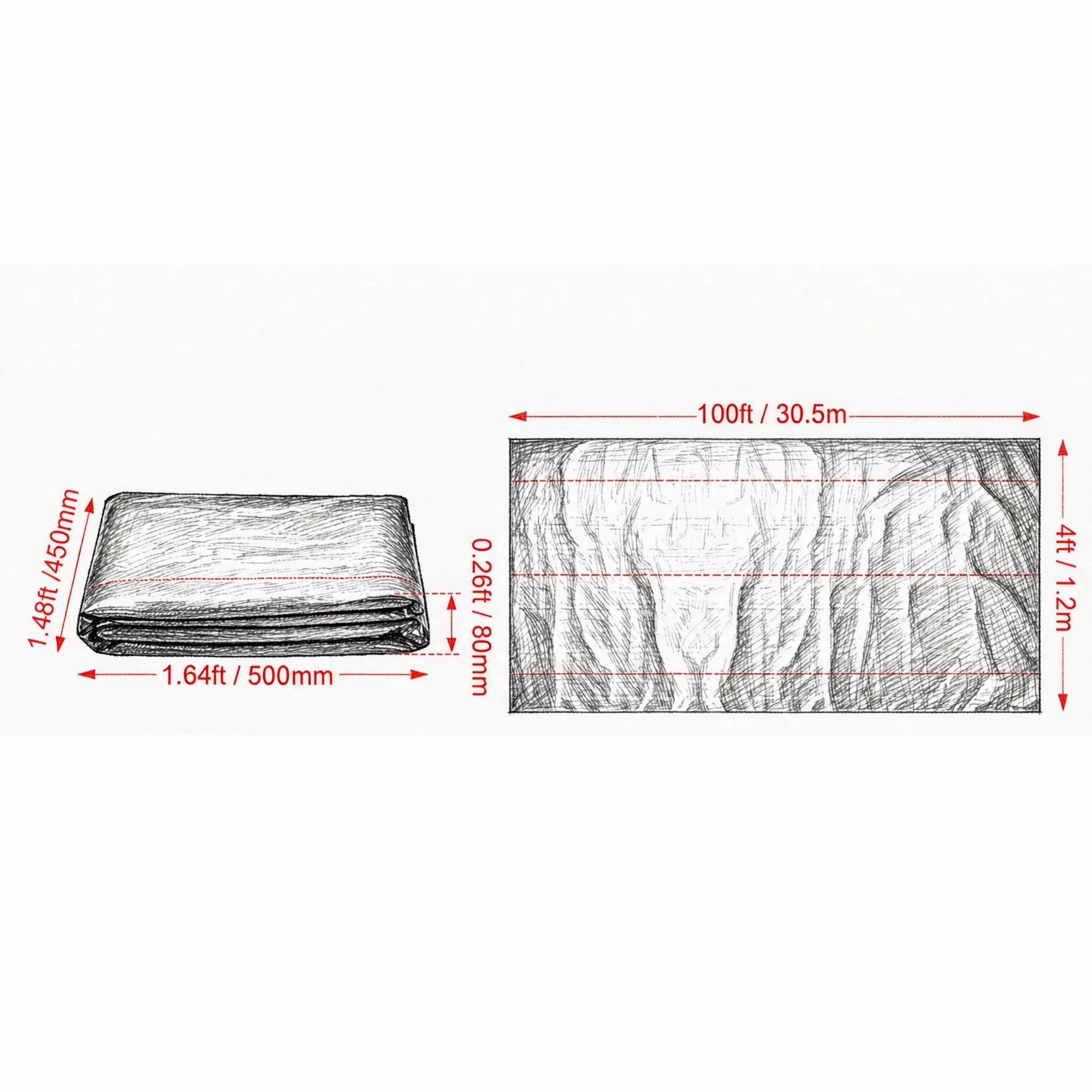 4 x 100FT Weed Barrier Landscape Fabric, Heavy Duty Woven PP Weed Control Fabric, Geotextile Ground Cover for Garden, Driveway & Landscaping, Black photo 2