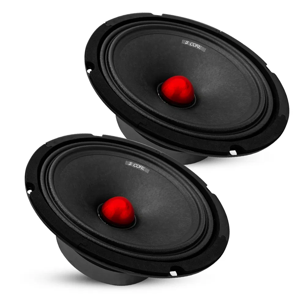 5Core 8 Inch 2Pcs Midrange Door Speaker 500W Subwoofer w Aluminum Bullet 4Ω/8Ω Sub Woofer photo 2