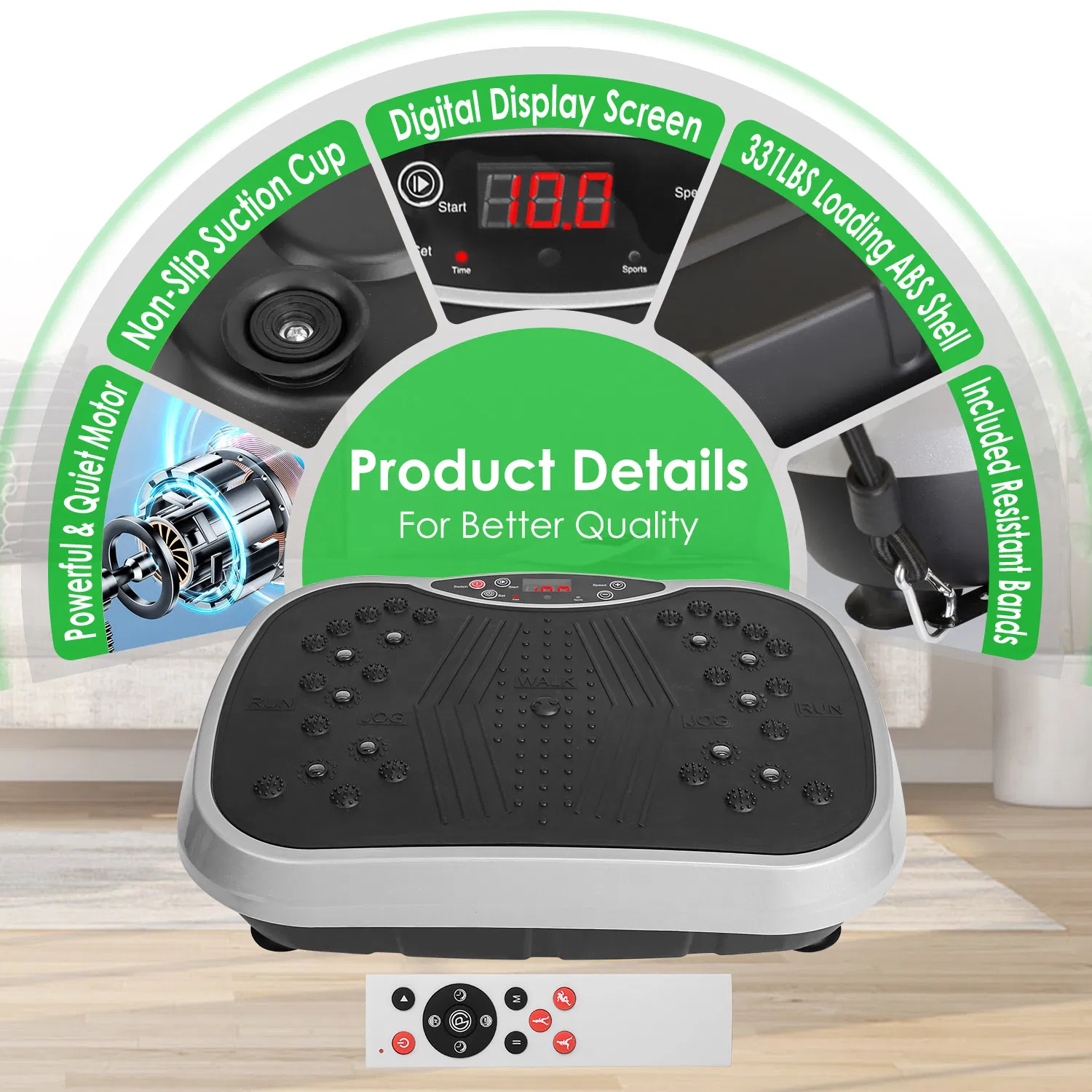 Home Use Vibration Exercise Platform for Lymphatic Drainage & Muscle Pain Relief, High Efficient Fat Burning Vibration Machine for Beginner & Advanced photo 3