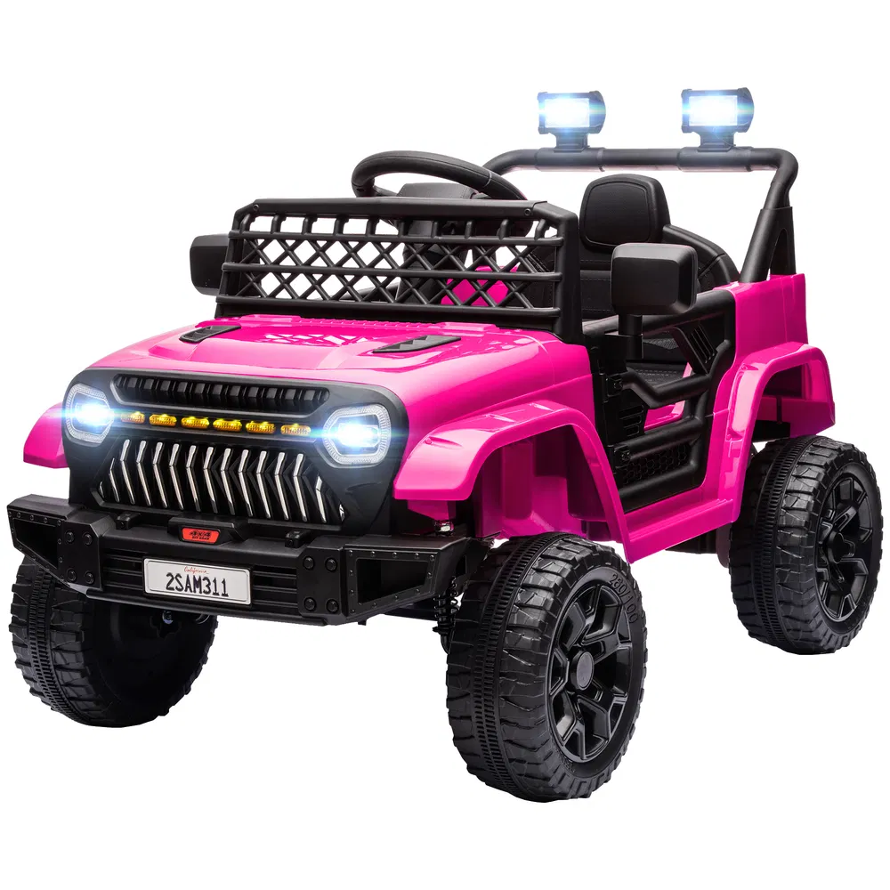12V Ride on Truck, Electric Car for Kids with Remote Control, Suspension, 3 Speeds, USB Music Headlights, Pink photo 2