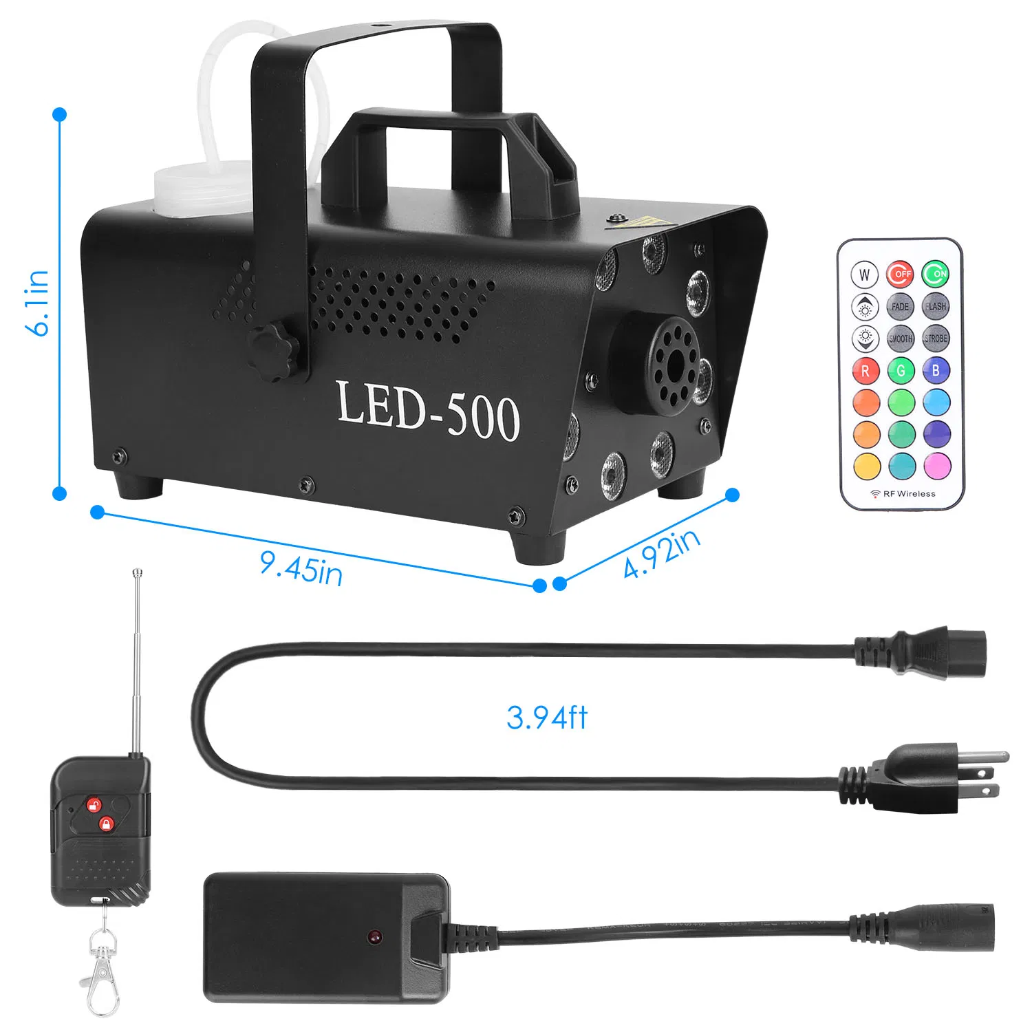 500W Fog Machine 2000CFM Colorful Smoke Machine with 8Pcs LEDs 5 Lighting Effects 3-Level Brightness photo 3