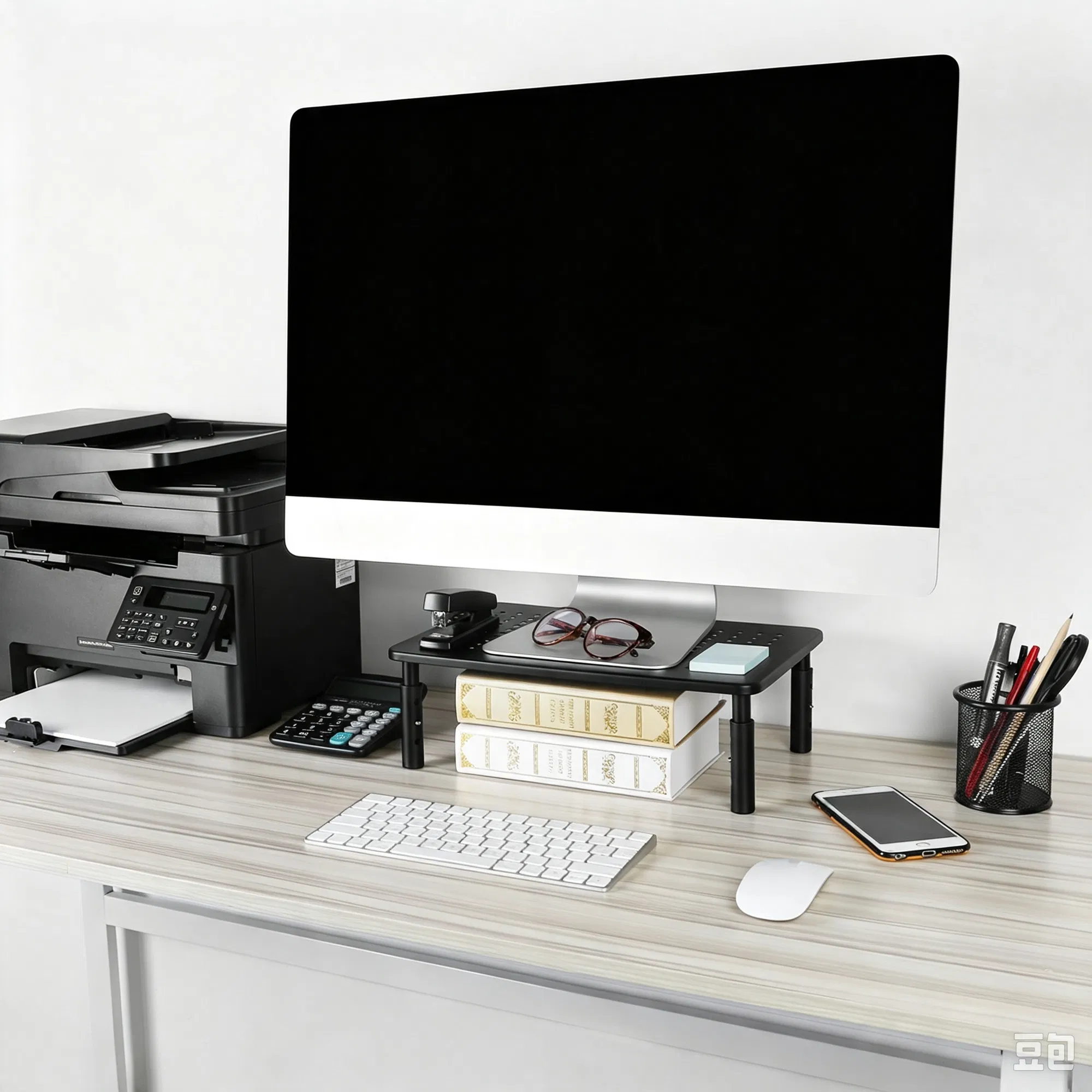 3-Level Adjustable Computer Monitor Stand, Metal Mesh Ventilated Riser, 44 Lbs Max Load, Easy Assembly for Home Office Desktop Use photo 6