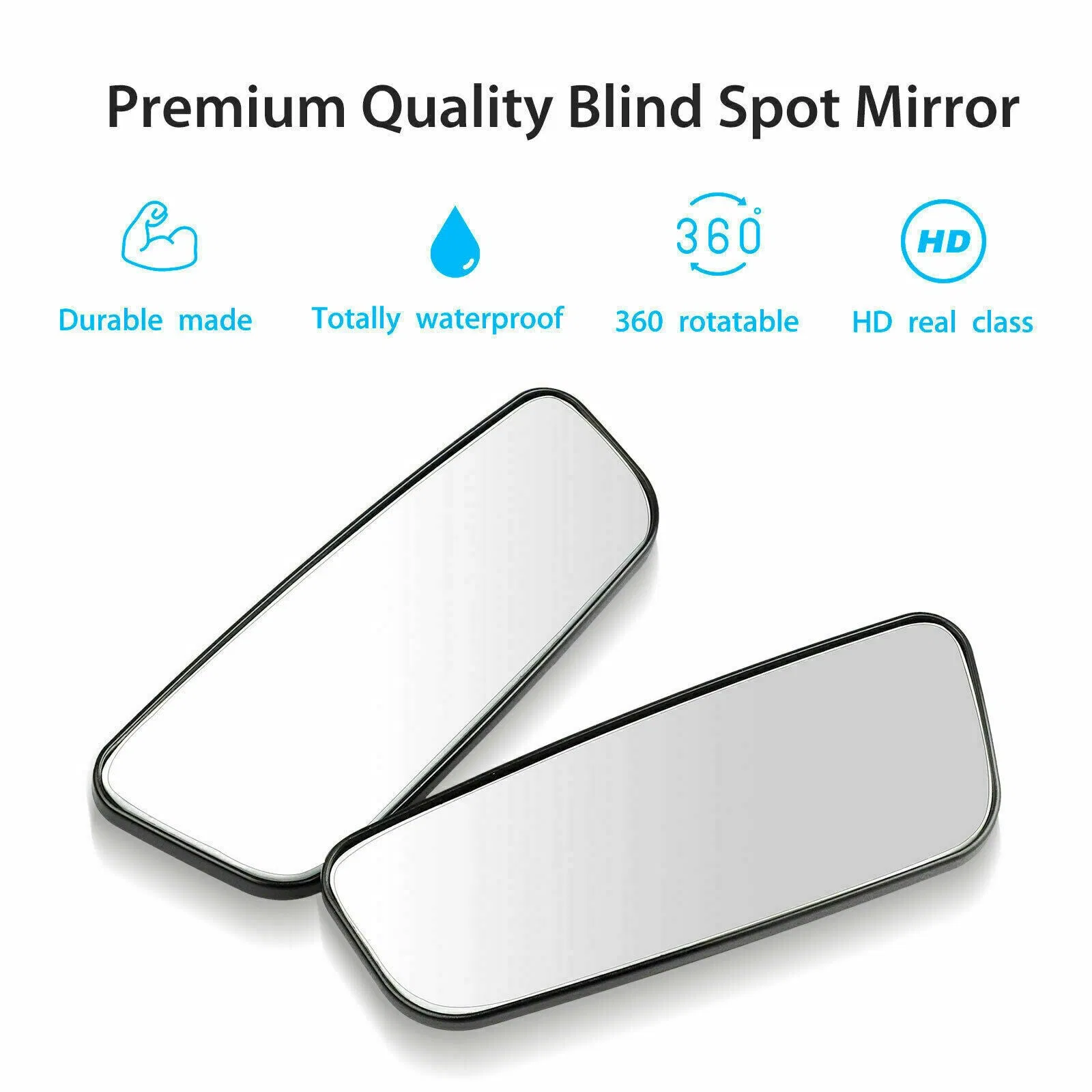 2x 360° Stick on Rear View Auxiliary Blind Spot Mirror Wide Angle Car Truck SUV photo 8