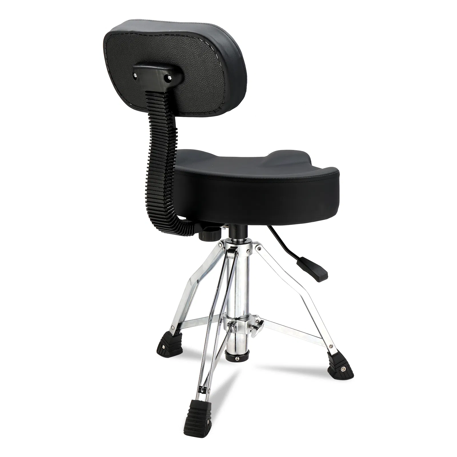Drum Throne with Backrest, Hydraulic Drum Stool Adjustable Height, Heavy Duty Hydraulic Drum Seat Saddle Design for Drummers Black photo 1