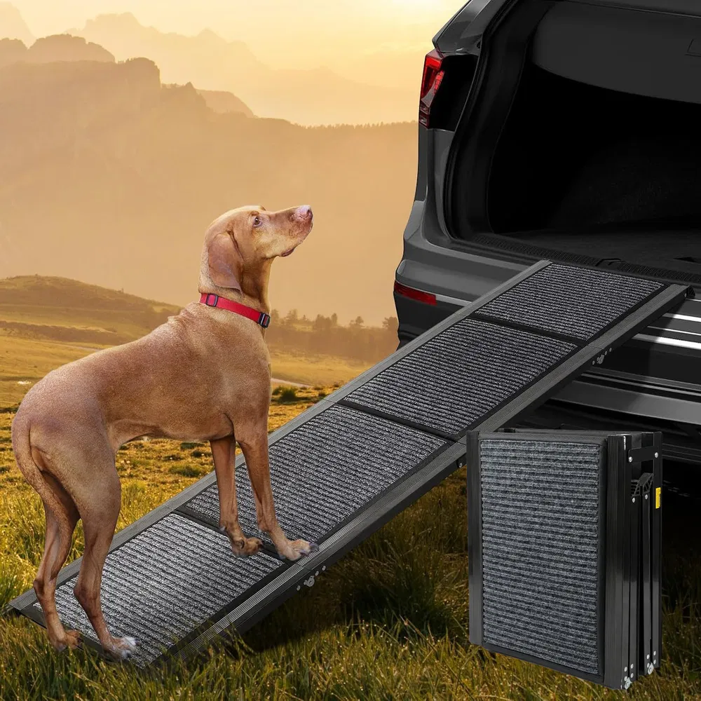 71" Long & 19" Wide Folding Dog Ramp for Car, SUV & Truck – Portable Pet Ramp with Non-Slip Surface, Extra Wide Steps photo 2