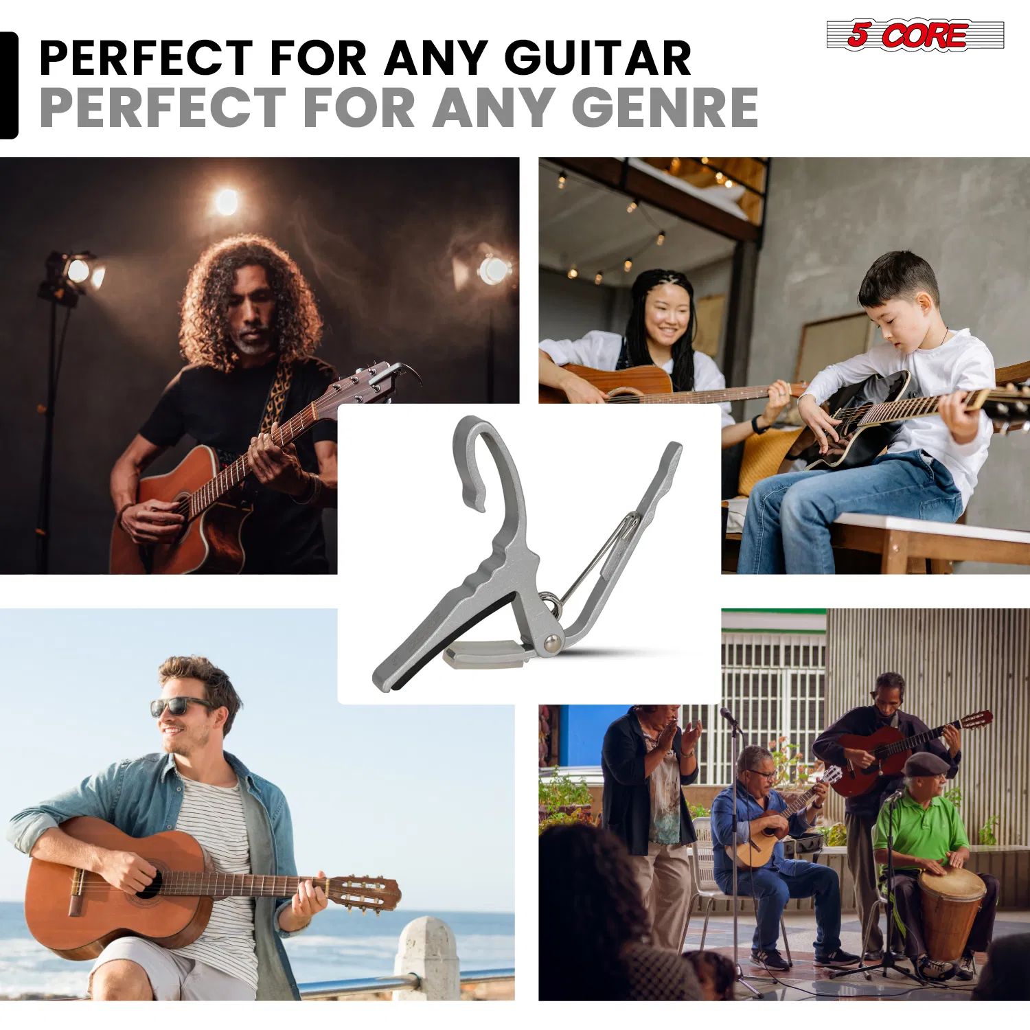 5 Core Guitar Capo Quick Change Acoustic Electric String Clip Banjo Mandolin Or Ukulele photo 6