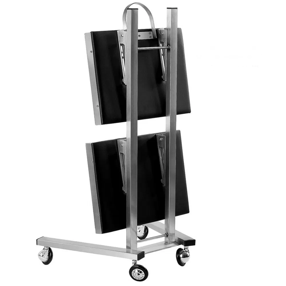 2 Tier Beauty Salon SPA Rolling Cart with Double Storage Tray Stainless Steel photo 7