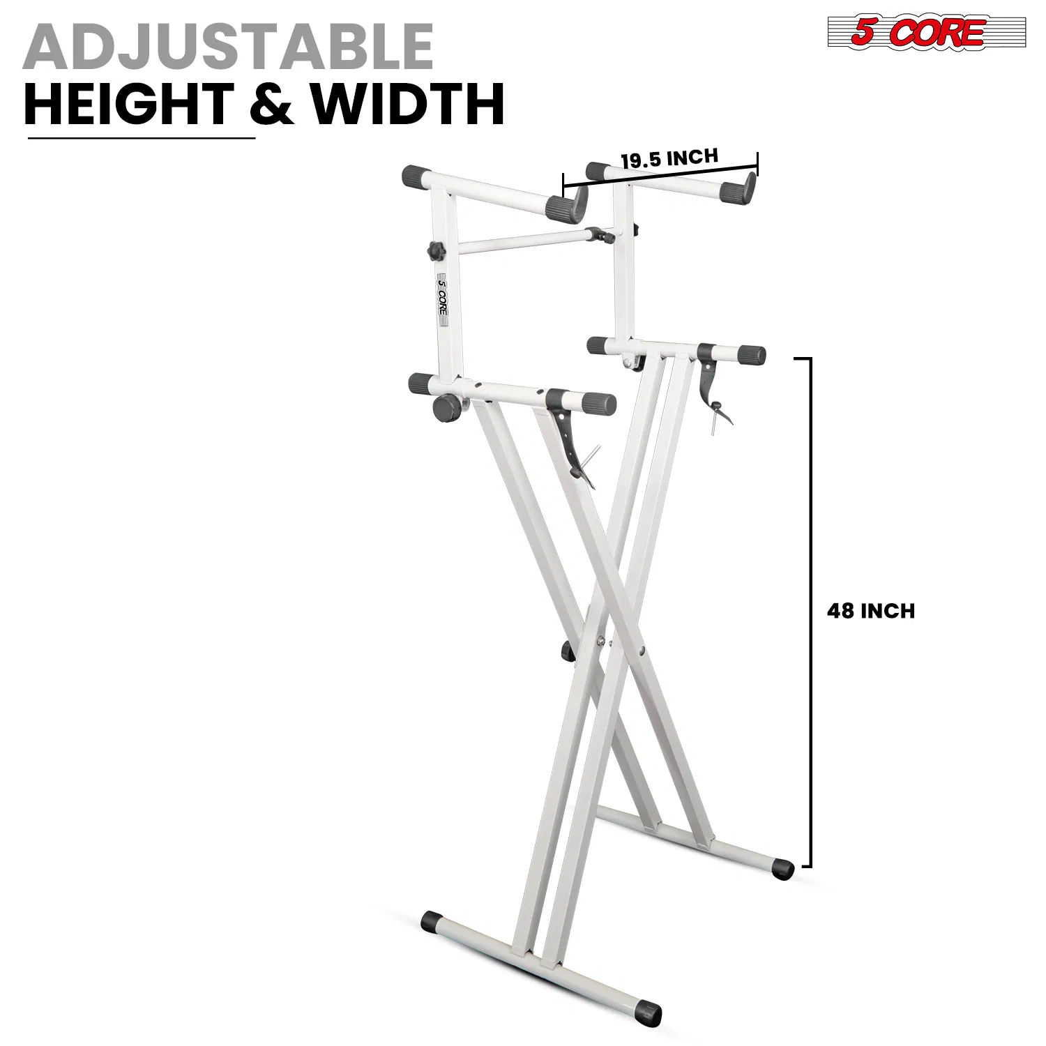 5 Core 2 Tier Keyboard Stand Double X Style Adjustable Electric Piano Riser Holder photo 8
