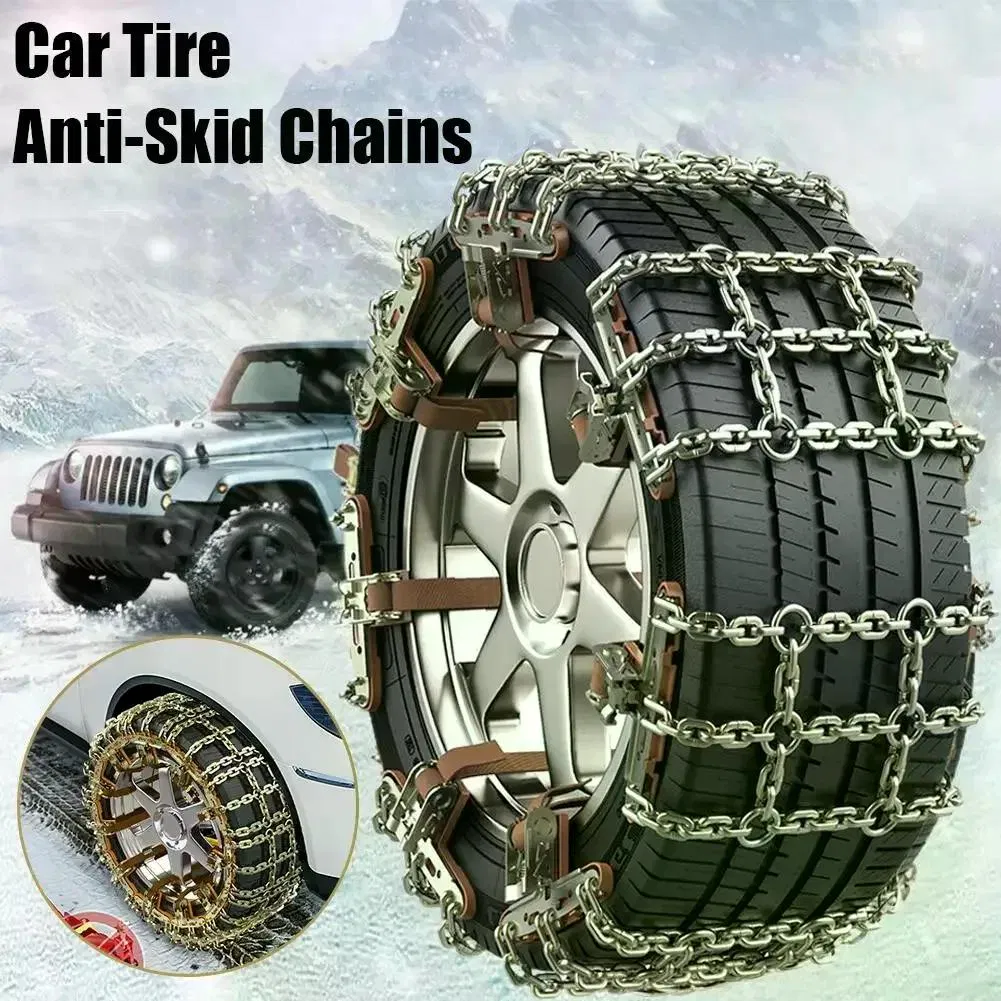 4Pcs Car Snow Chains, Anti-Slip Emergency Traction Tire Chains for Ice Snow Mud Sand, Fit Tire Width 165-265mm, No Jack Required photo 1