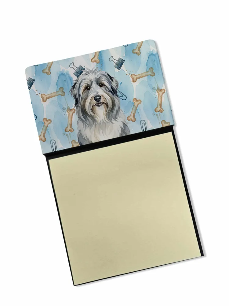 Bearded Collie Coworker Watercolor Sticky Note Holder Refillable Dispenser Desk Accessory 3x3 Pad Gift photo 8
