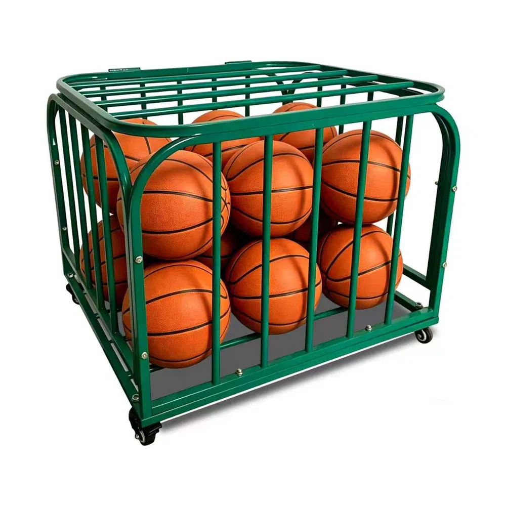 Ball Storage Cart, Basketball or Volleyball Storage Bin with Wheels, Basketball Holder Cage for Indoor and Outdoor, Gym, School, Club photo 6