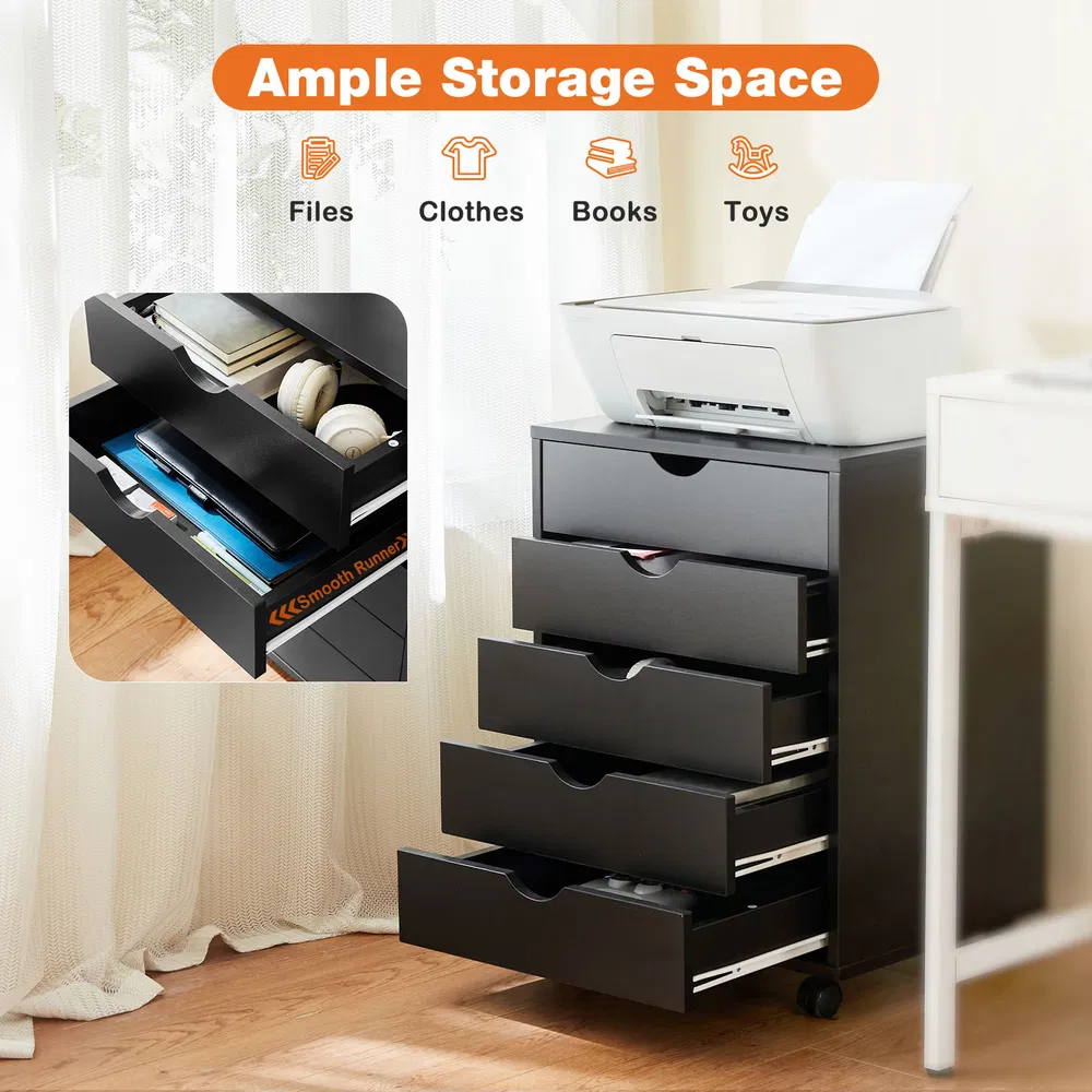 Storage Cabinet Dressers with Wheels Mobile Organizer Drawers for Office, Bedroom, Home photo 6