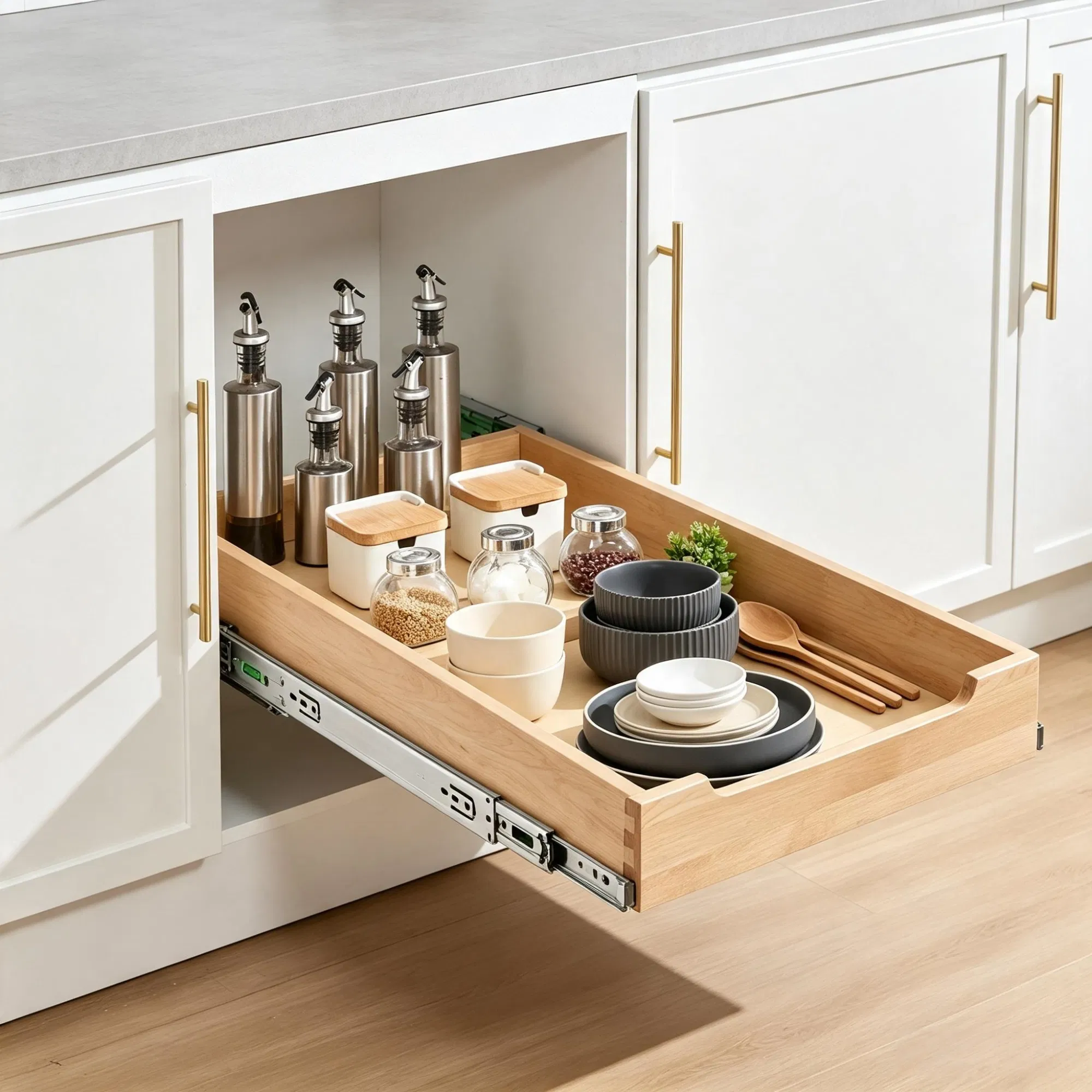 14"W x 21"D Pull Out Cabinet Organizer, Heavy-Duty Wood Drawer with Soft Close Slides for Kitchen & Pantry photo 4
