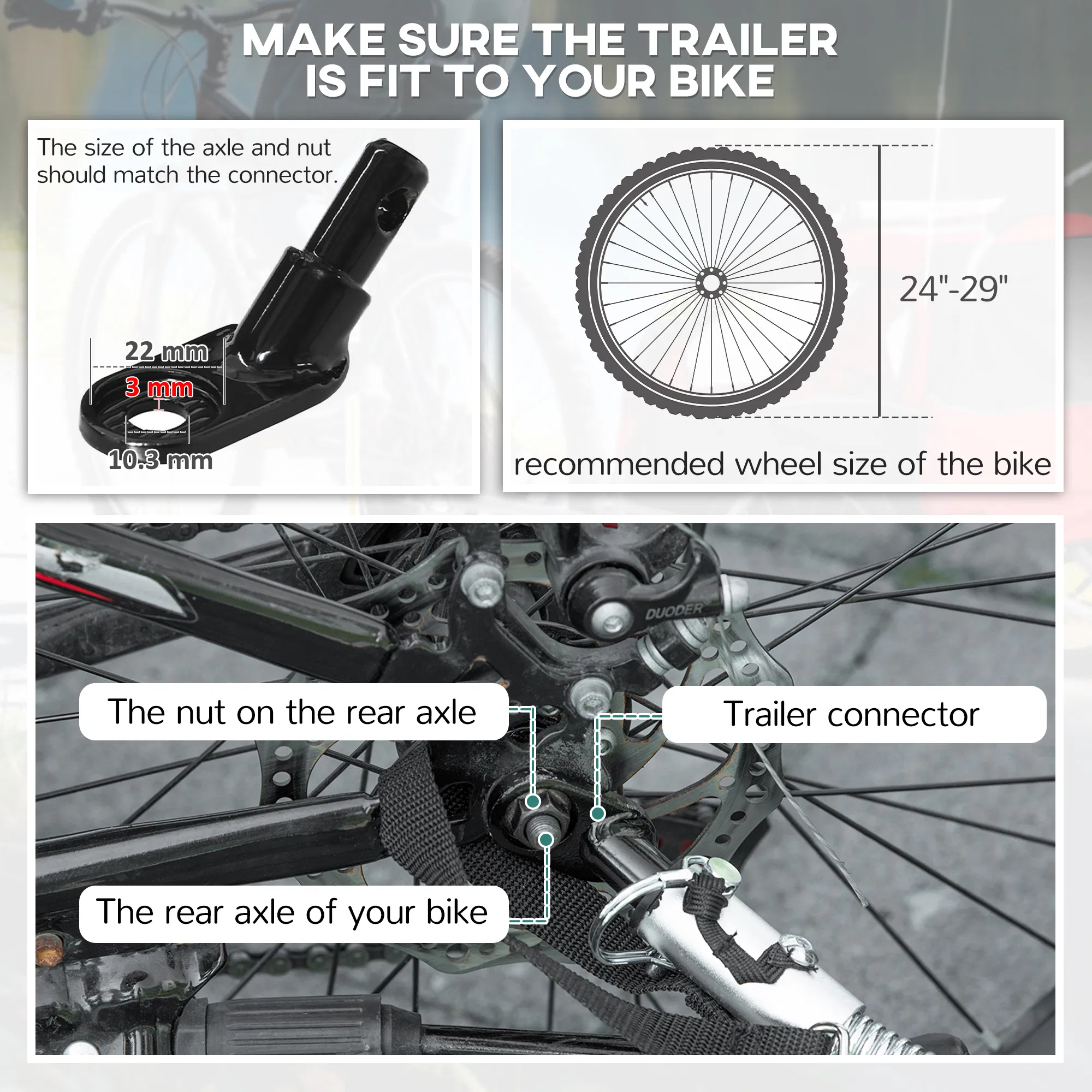 2-in-1 Bike Trailer for Kids, Foldable 2-Seat Baby Stroller with 5-Point Harness, Rubber Wheels, Storage Bag, Red photo 4