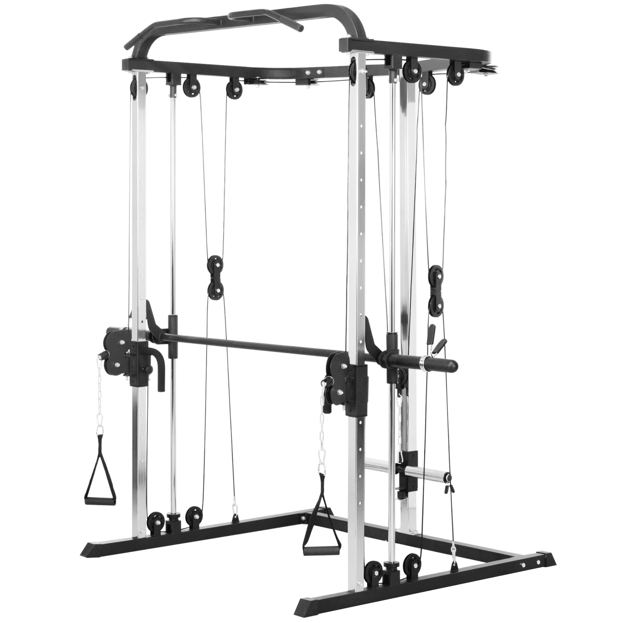 3 In 1 Smith Machine Power Rack with Cable Crossover System, Pull up Station, 16-Level Squat Rack and Barbell Bar photo 1
