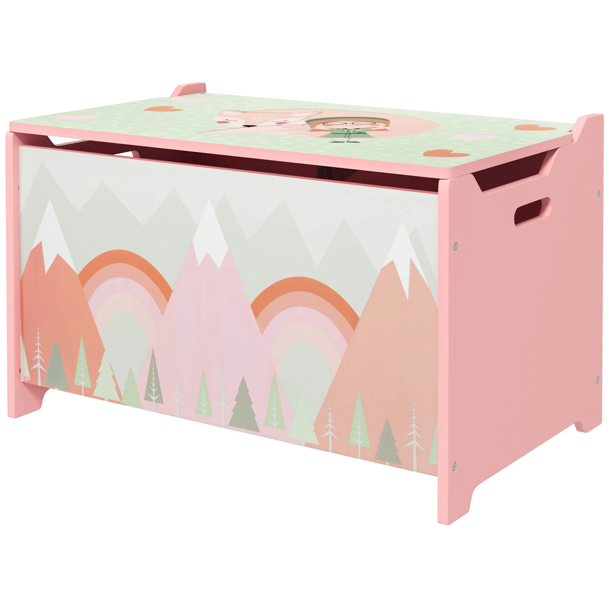 Toy Box with Lid, Toy Chest Storage Organizer for Bedroom with Safety Hinge, Pink photo 1