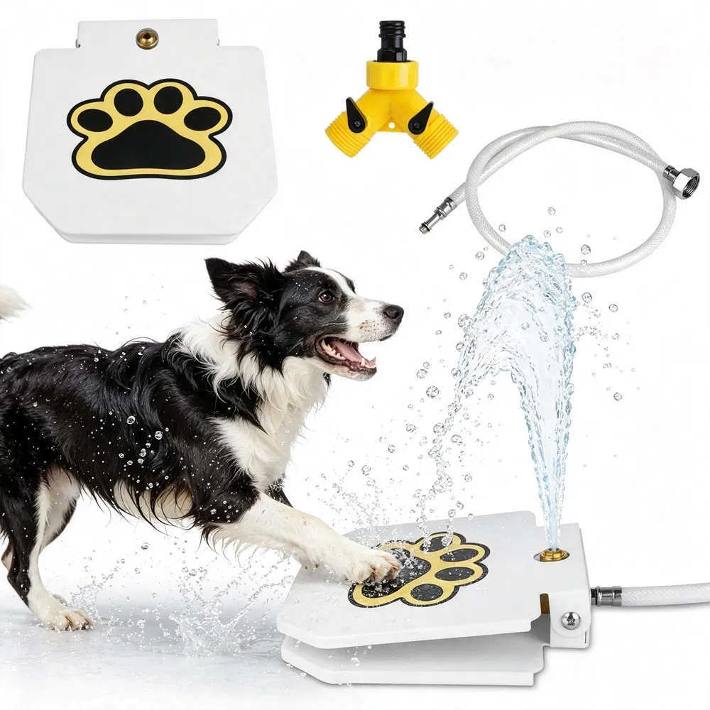 Dog Water Fountain Outdoor,No Electricity Step-On Activated Pet Sprinkler,Paw-Controlled Drinking Dispenser for Large & Small Dogs,Automatic Waterer for Yard, Garden, Lawn photo 2