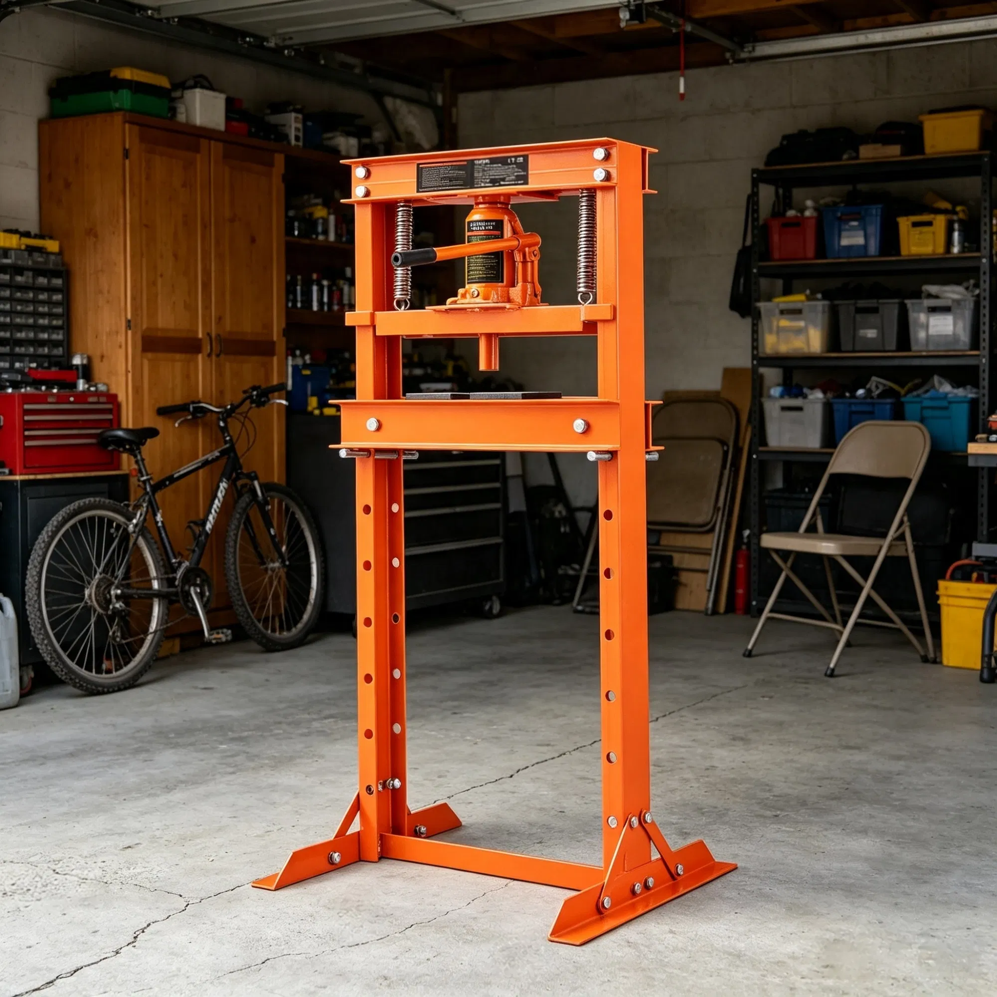 12 Ton H-Frame Hydraulic Shop Press, Adjustable Floor Press with Plates for Garage & Workshop photo 1