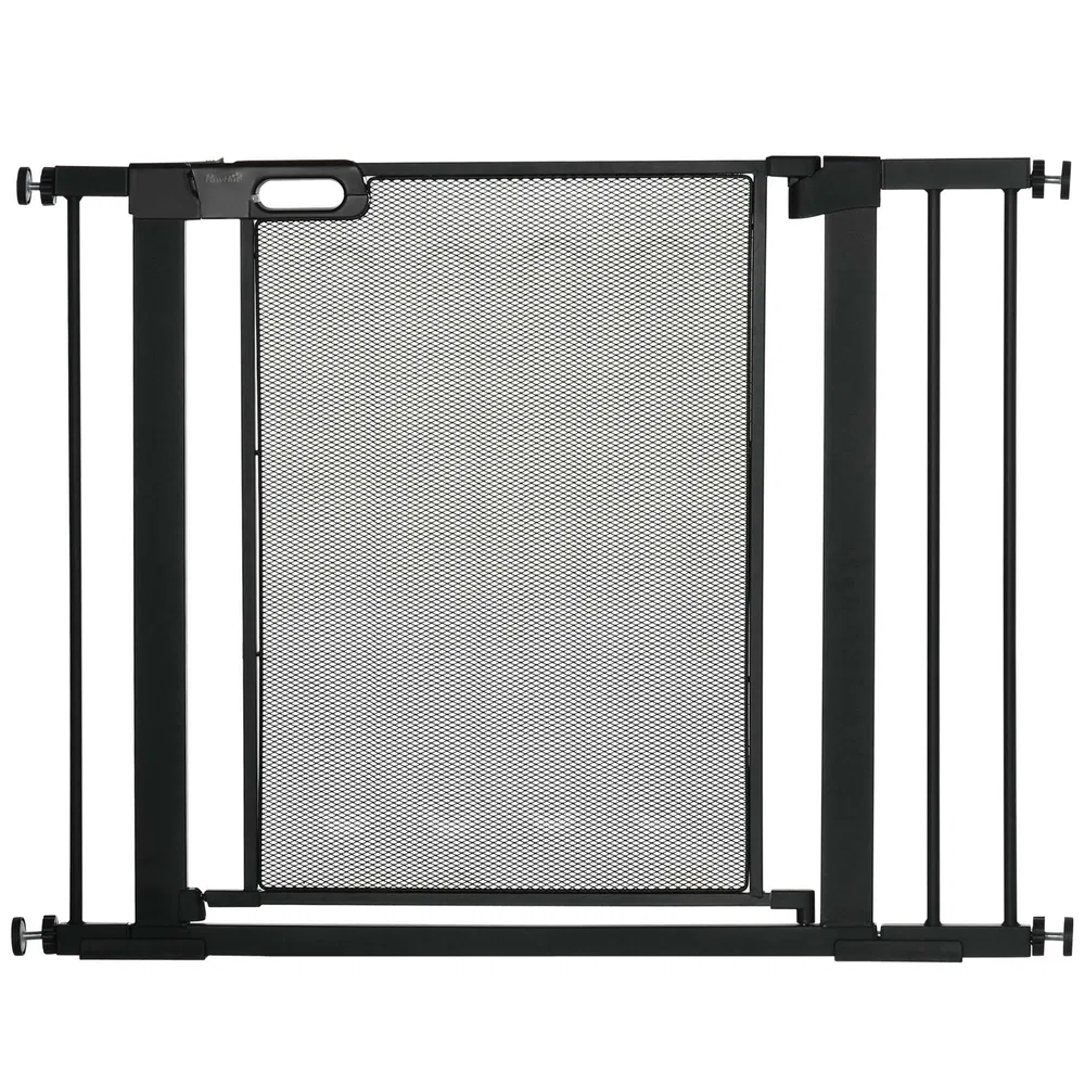 29.5"-40.6" Metal Pet Gate, Dog Gate with Auto Closing Door, Double Locking, for Doorways, Stairs, Hallways, Black photo 2