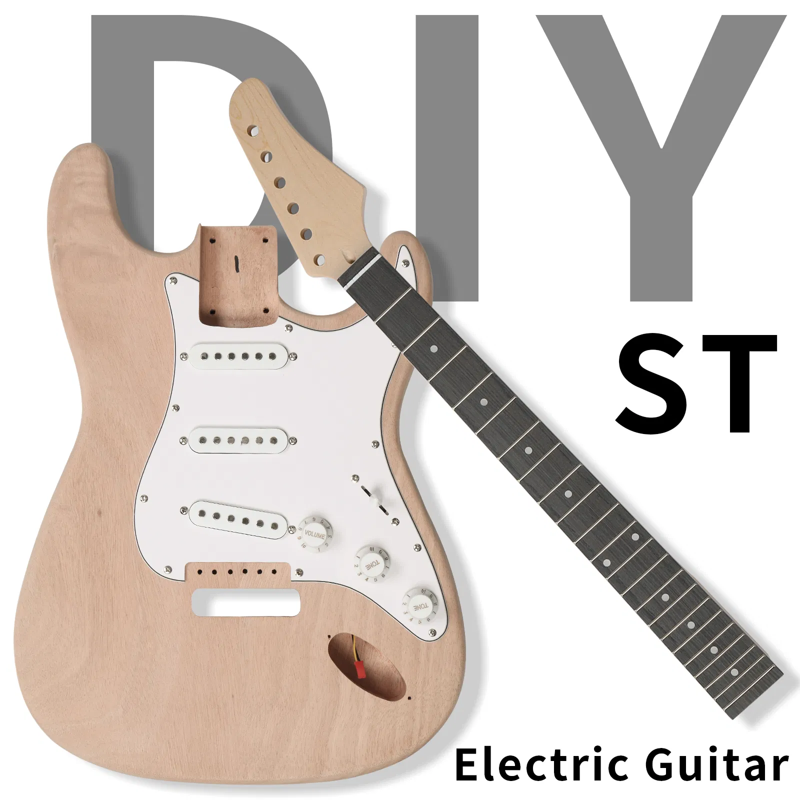 DIY 6 String ST Style Electric Guitar Kits with Mahogany Body, Maple Neck and Accessories photo 1