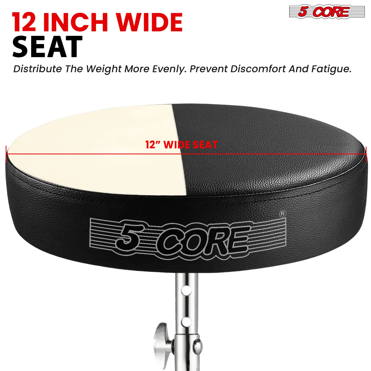 5 CORE Drum Throne Padded Guitar Stool Height Adjustable Music Chair Seat Universal for Adults & Kids with Anti Slip Rubber Feet photo 8