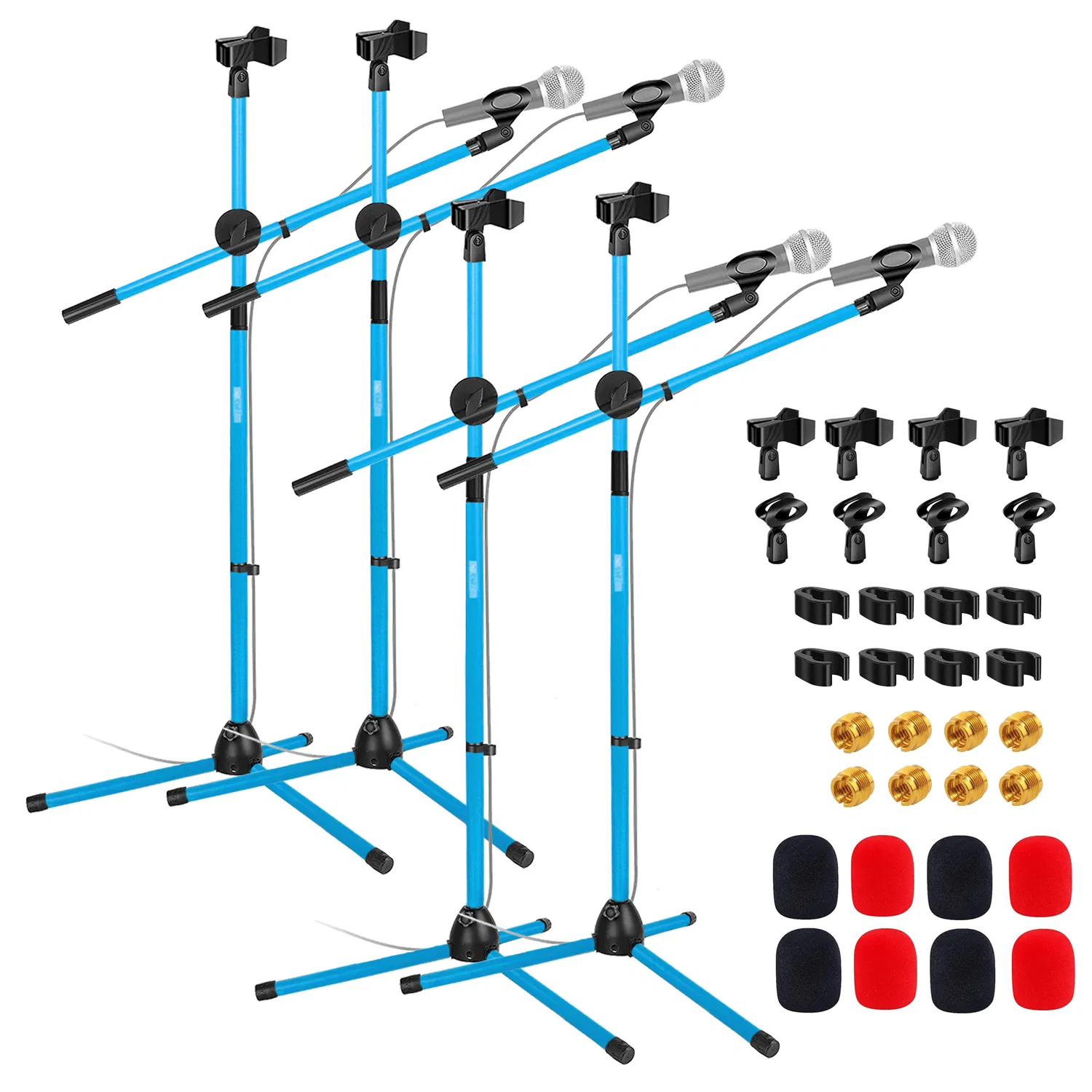 5Core Tripod 4Pcs Mic Stand Adjustable 76" Heavy Duty Floor Microphone Boom Arm photo 1