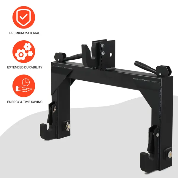 3 Pt Quick Hitch Adapter For Category 1 & 2 W/ Adjustable Bolt Tractor 3000lb,Black photo 8