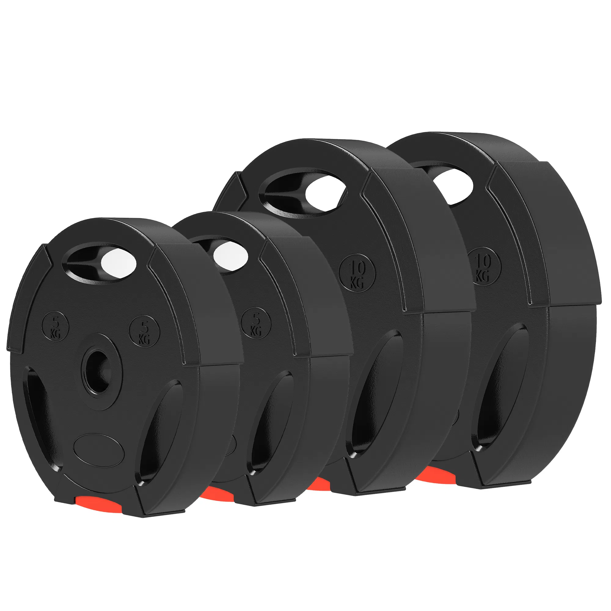1-Inch Weight Plates, Barbell Weights Set for Weightlifting and Strength Training, 2 x 22lbs + 2 x 11lbs photo 1