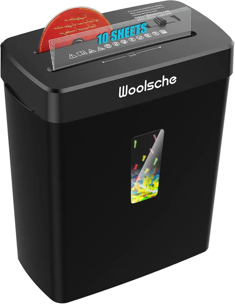 Paper Shredder for Home- 10-Sheet Cross Cut with 3.43-Gallon Basket - P-4 Security Level - 3-Mode Design - Shreds CD and Credit Card - Durable, Fast, and Jam Proof for Home Office(Shipment from FBA) photo 7