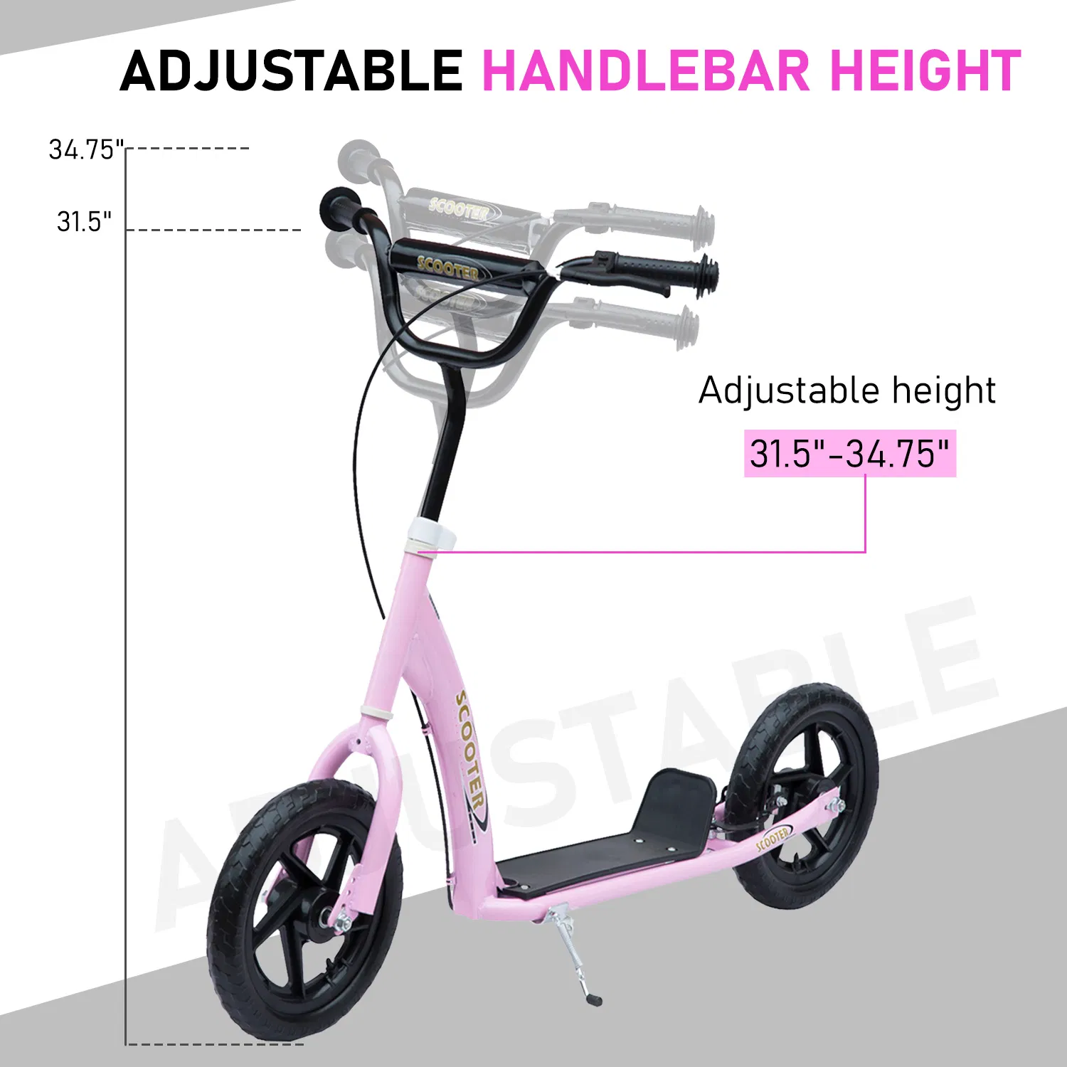 Kids Scooter Street Bike Bicycle for Teens Ride on Toy w/ 12'' Tire for 5-12 Year Old Pink photo 5