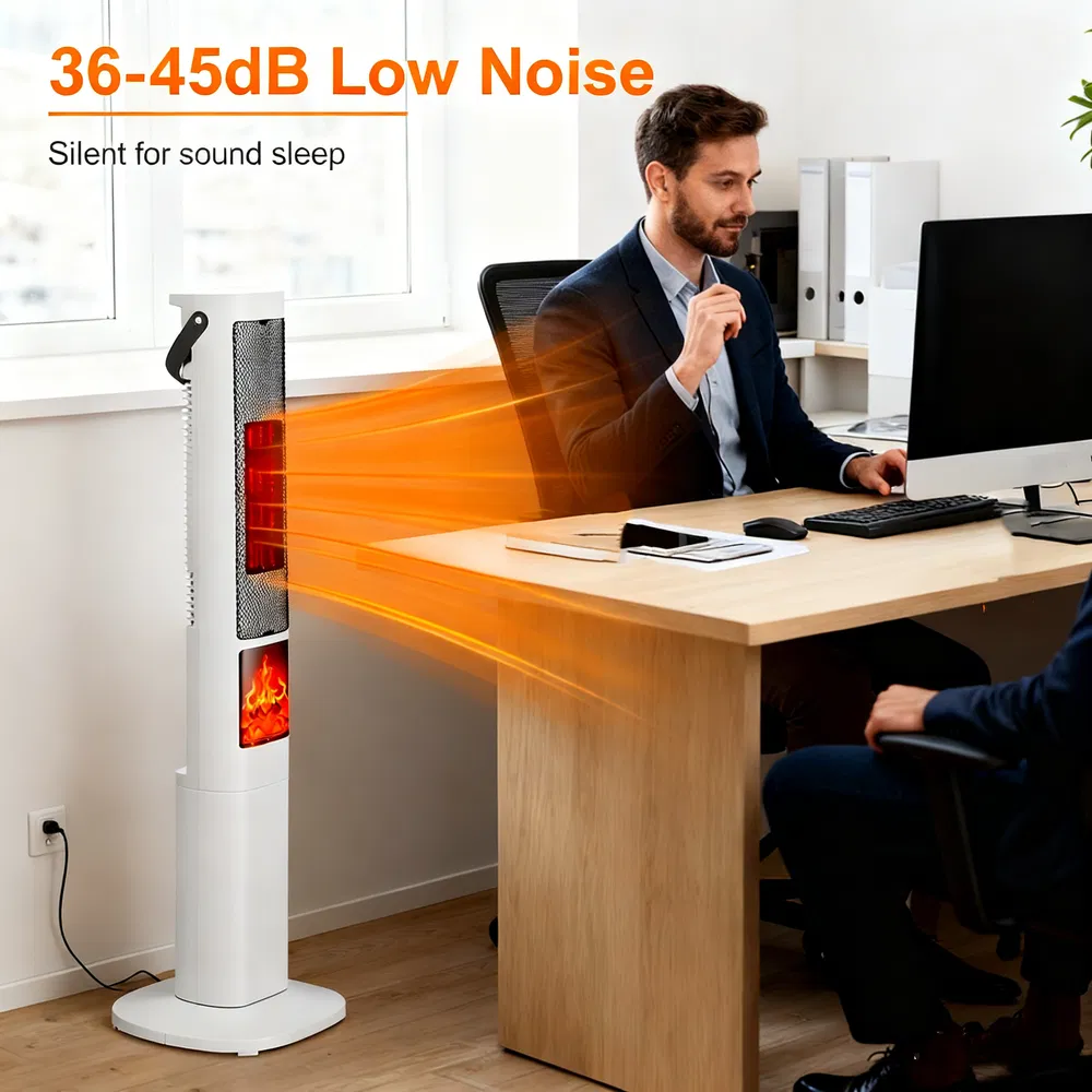 3-in-1 Quiet Space Heater - 120° Wide Coverage, 3D Fireplace Effect, Timer & Remote, Portable Indoor Heater with Multiple Protections photo 2