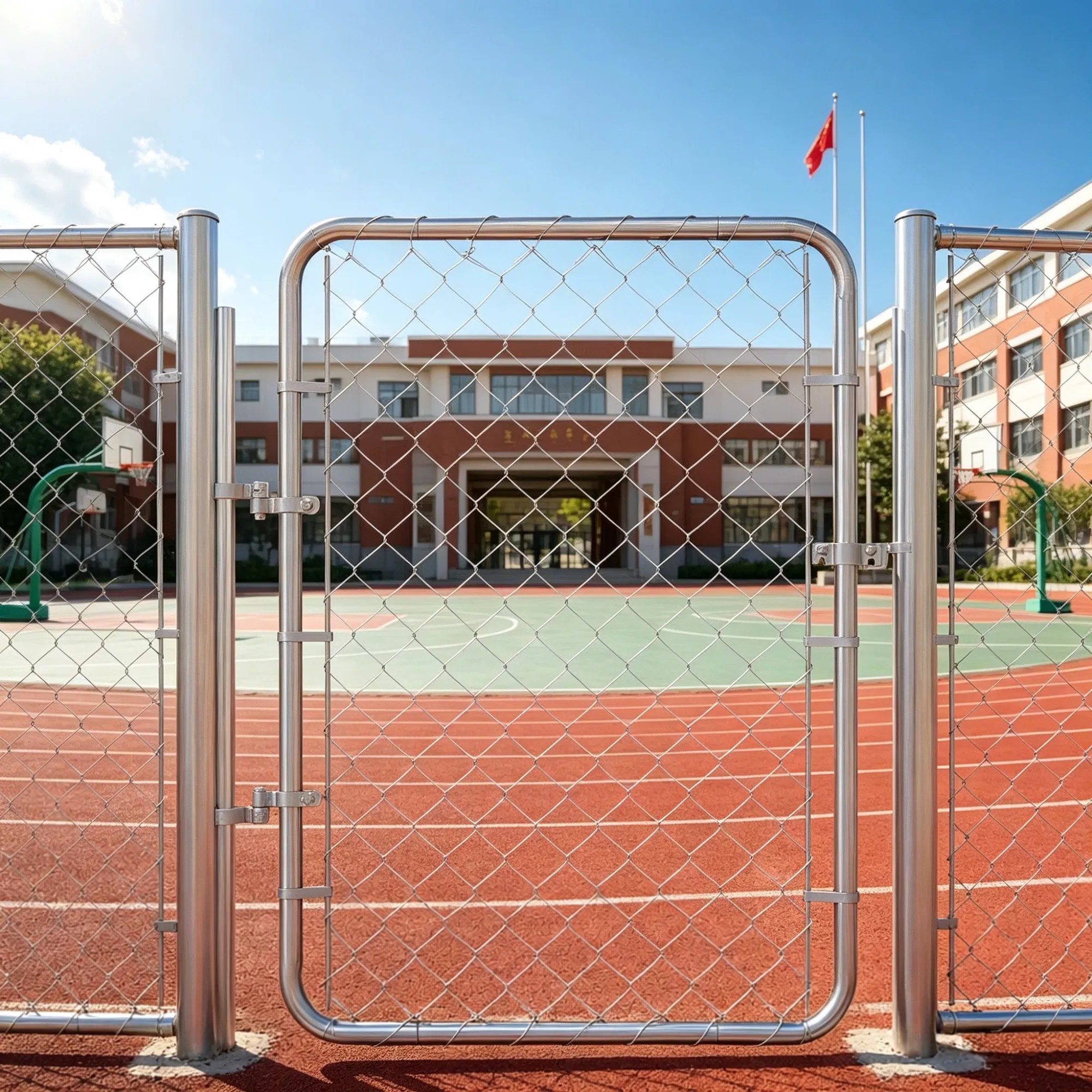 32 x 46 in Adjustable Chain Link Fence Gate, Fits 2-4 ft (W) x 4 ft (H) Openings, for Garden & Farm, Posts Not Included photo 5