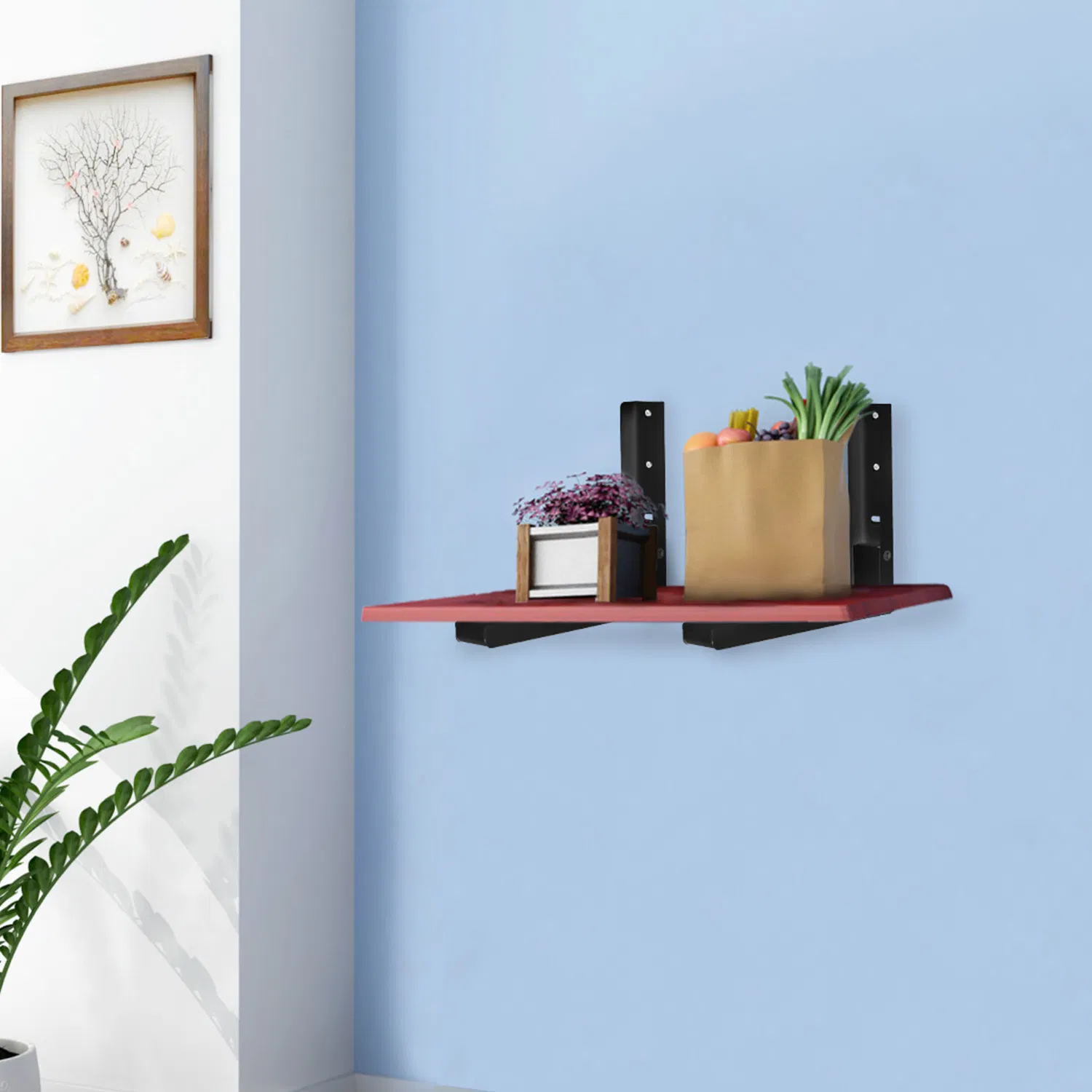 Multi-Functional L-Shape Wall Mount Bracket, Adjustable Retractable Microwave Shelf, Heavy-Duty Anti-Rust Steel Storage Rack for Indoor & Outdoor Use photo 7