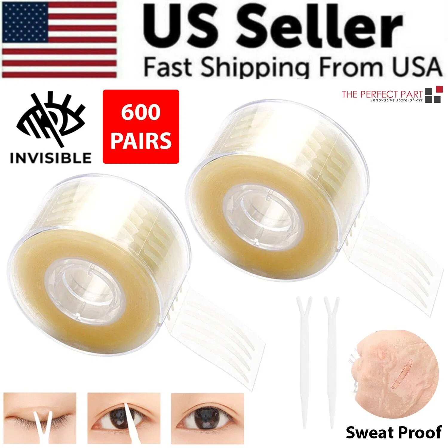 1200pcs Invisible Lace Eye Lift Strips Double Eyelid Adhesive Style Tape Sticker photo 1