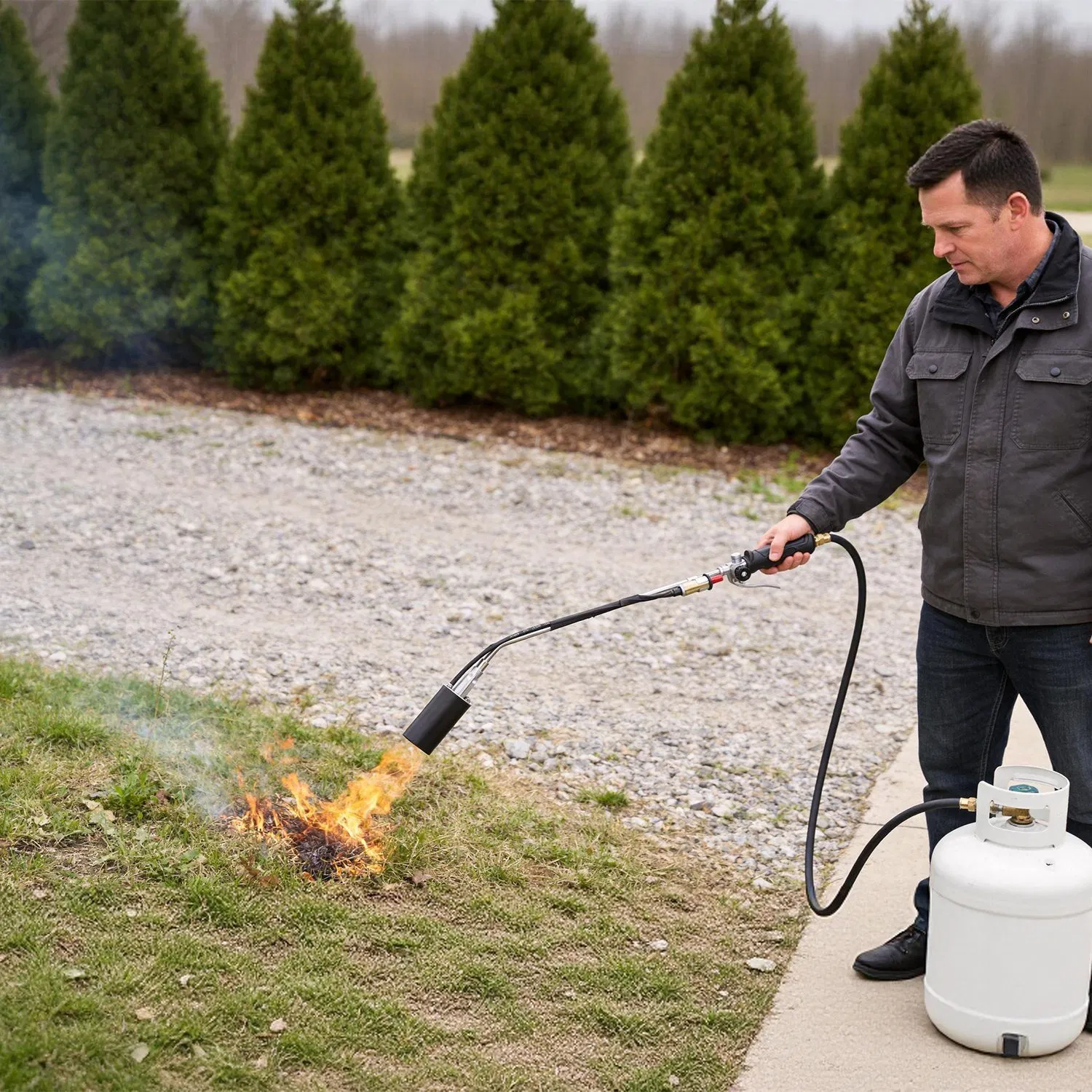 Heavy Duty Weed Torch with Piezo Ignition, 180,000 BTU Propane Torch Compatible with 1lb to 100lb Tanks & MAPP Fuel, 10FT Hose, for Weeding, Melting Ice, Starting Fires, Roofing photo 1