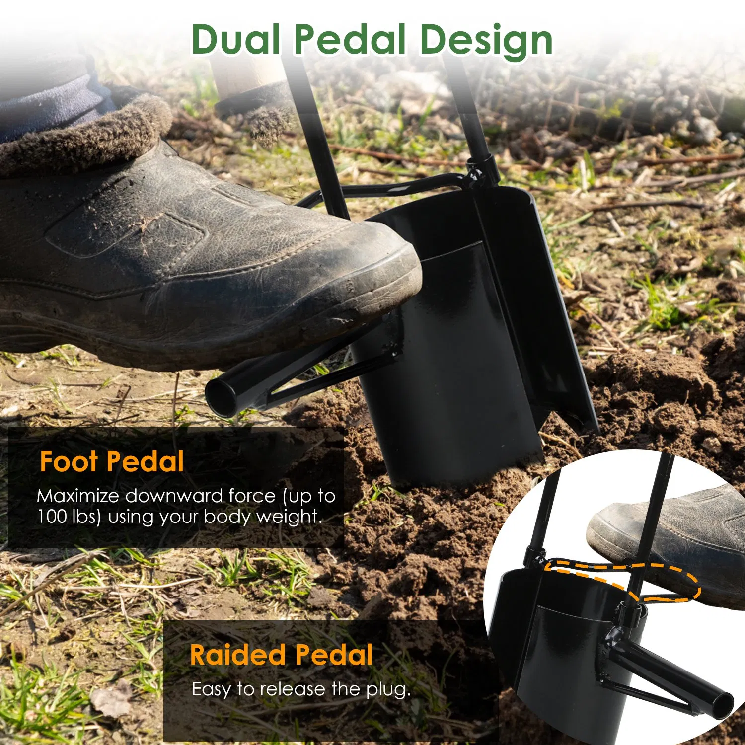 Ergonomic Long Handle Bulb Planter, 5-in-1 Multifunctional Garden Planting Tool for Effortless No-Bend Digging photo 6