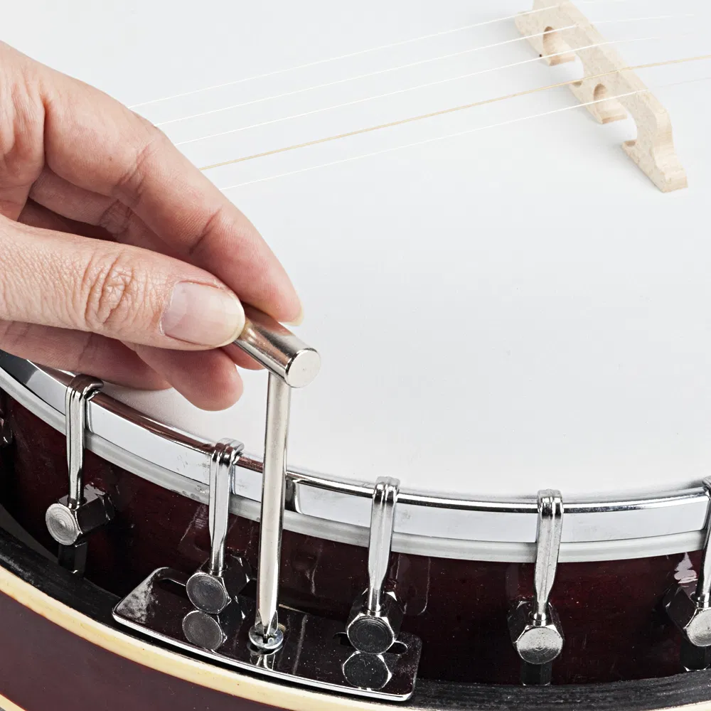 Top Grade Exquisite Professional Wood Metal 5-string Banjo White & Wood Color photo 3