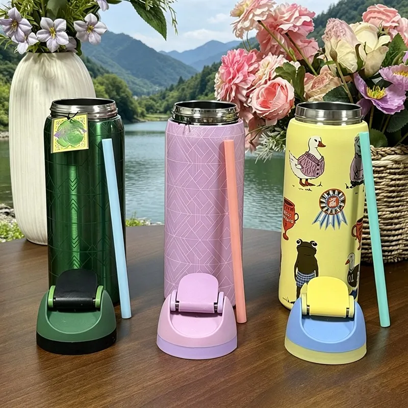 304 stainless steel outdoor sports water bottle, portable and leak-proof, suitable for daily travel, mountain climbing and fitness activities, etc photo 3
