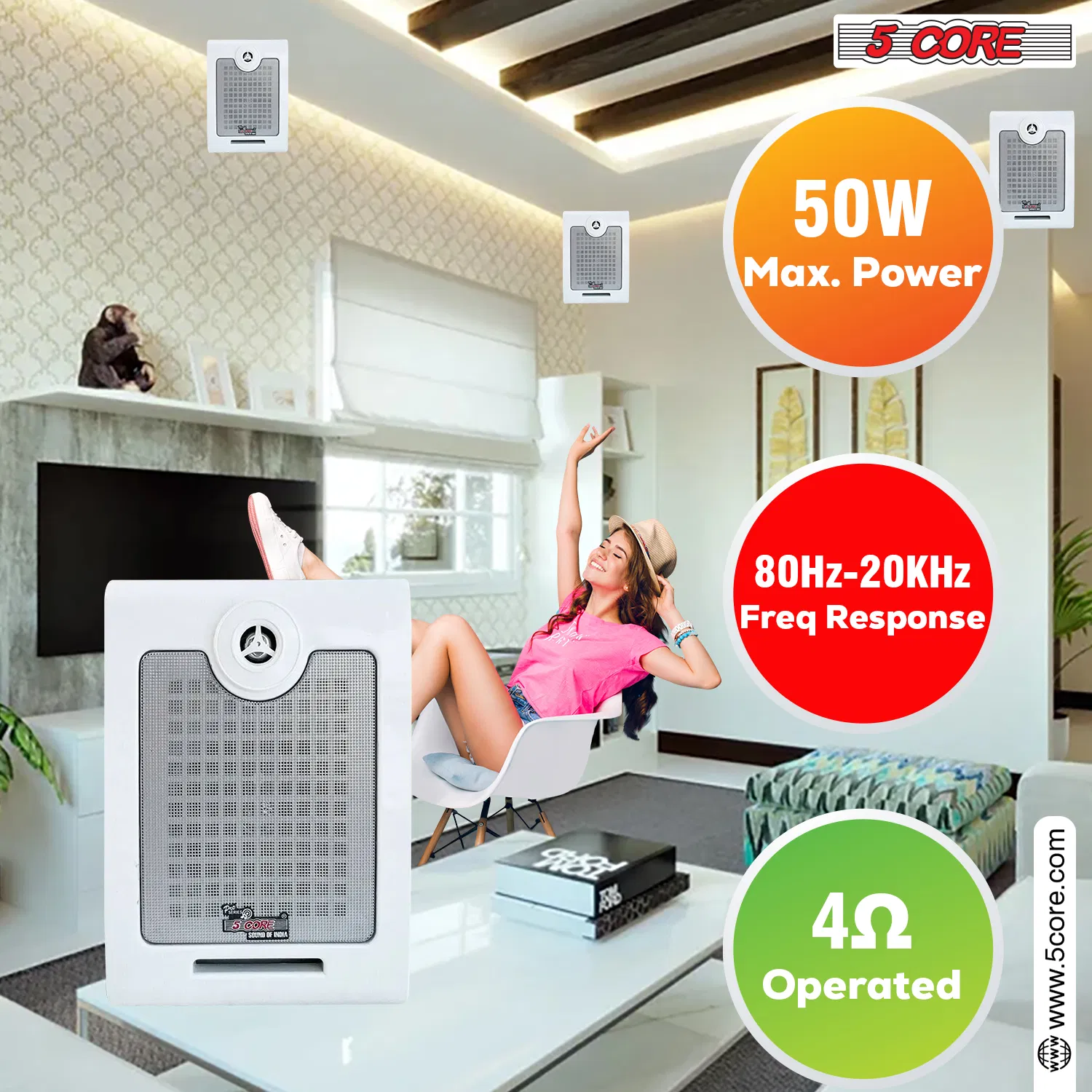 5Core Wall Mount Speakers 2Way Passive 500W/100W Outdoor Wired Audio System photo 6