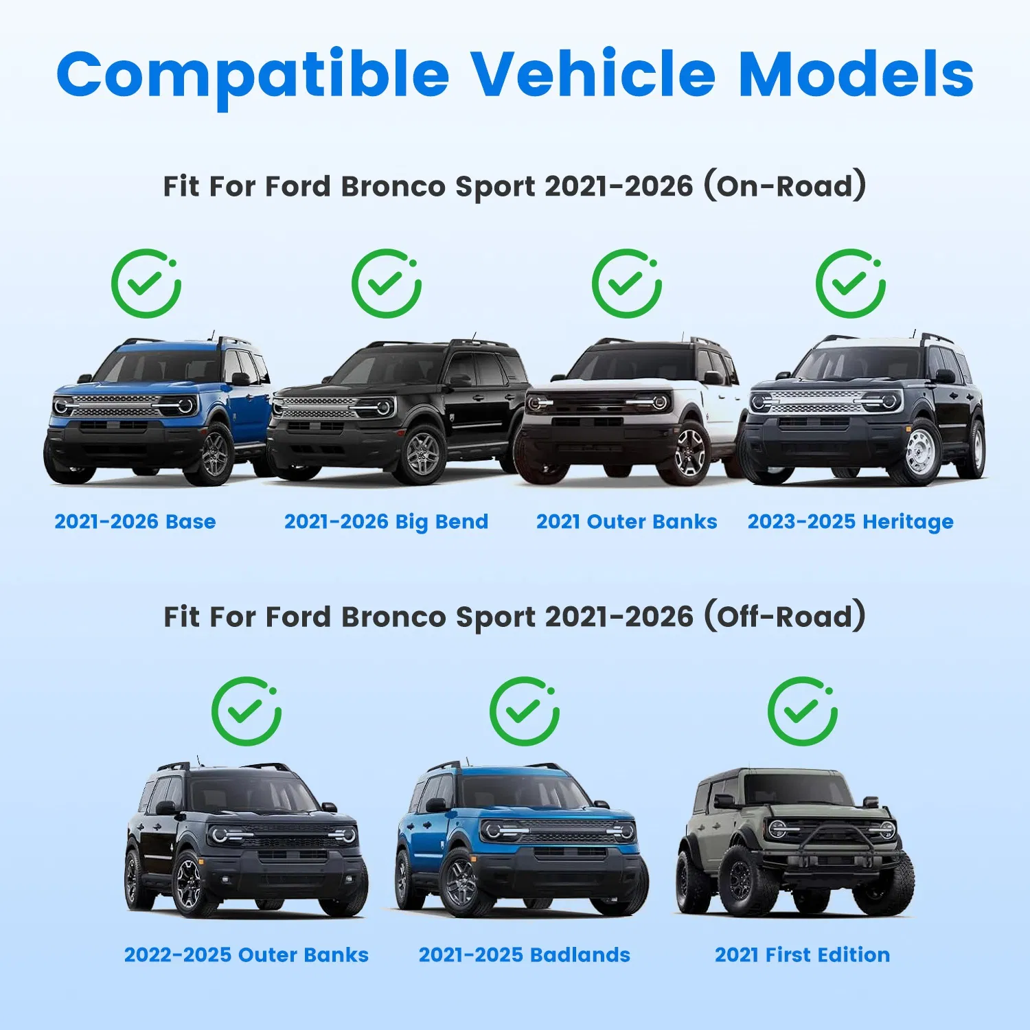 Roof Rack Cross Bars Fit for Ford Bronco Sport 2021-2026 On-Road Off-Road Aluminum Lockable Car Roof Crossbar Set for Factory Raised Side Rails 396LBS Capacity for Luggage Kayak Bike photo 8