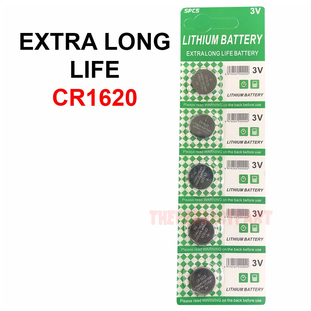 5 PCS CR1620 Lithium Battery 3V Button Cell Watches Pagers Calculators LONG LIFE photo 5