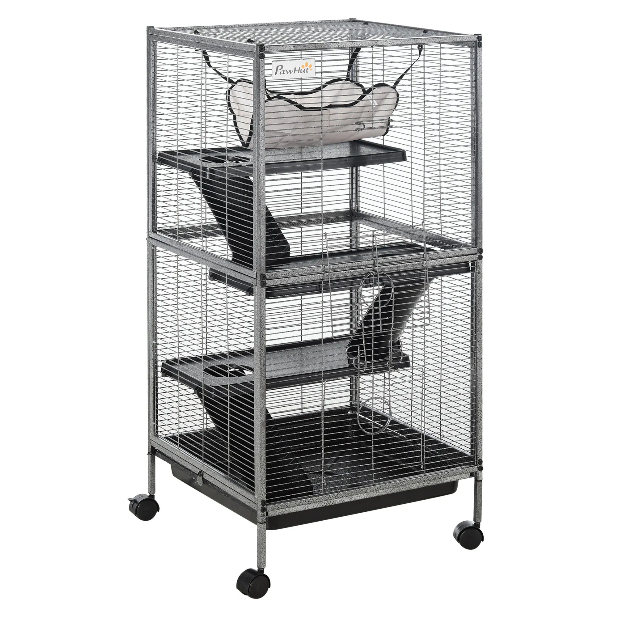 4-Tier Rolling Small Animal Cage, Deluxe Guinea Pig Cage, Ferret Cage for Mink Chinchilla Kitten Rabbit photo 1