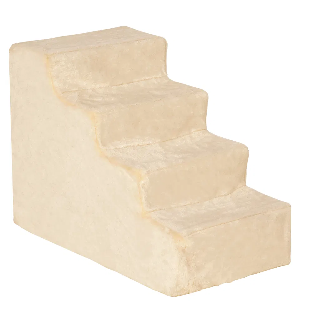 4-Step Dog Ramp for Sofa, Bed, and Couch, with Removable Cover, Beige photo 7