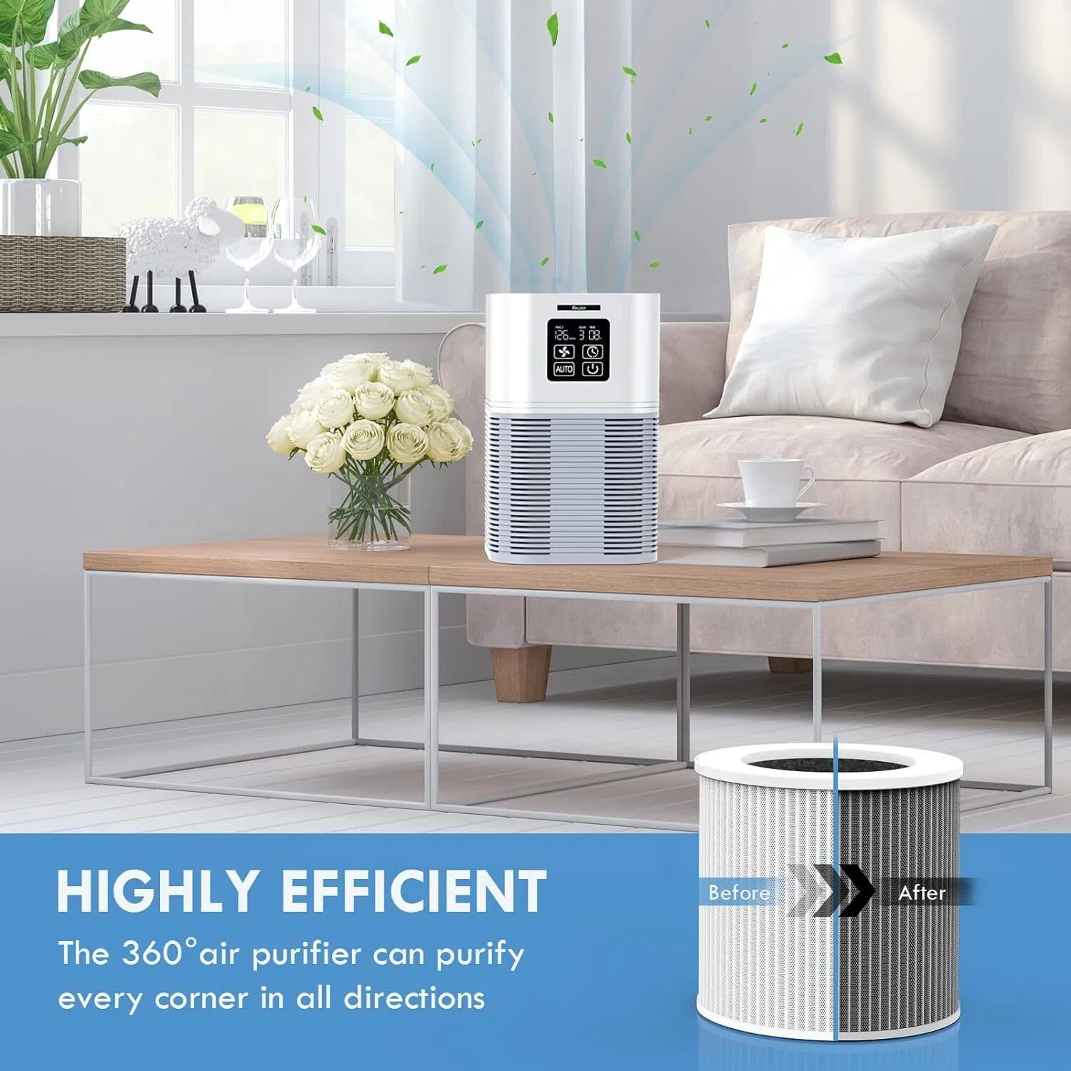 2Pack Air Purifier A1 Replacement Filter H13 True HEPA Air Cleaner Filter(Ships from FBA warehouse, prohibited by Amazon) photo 3