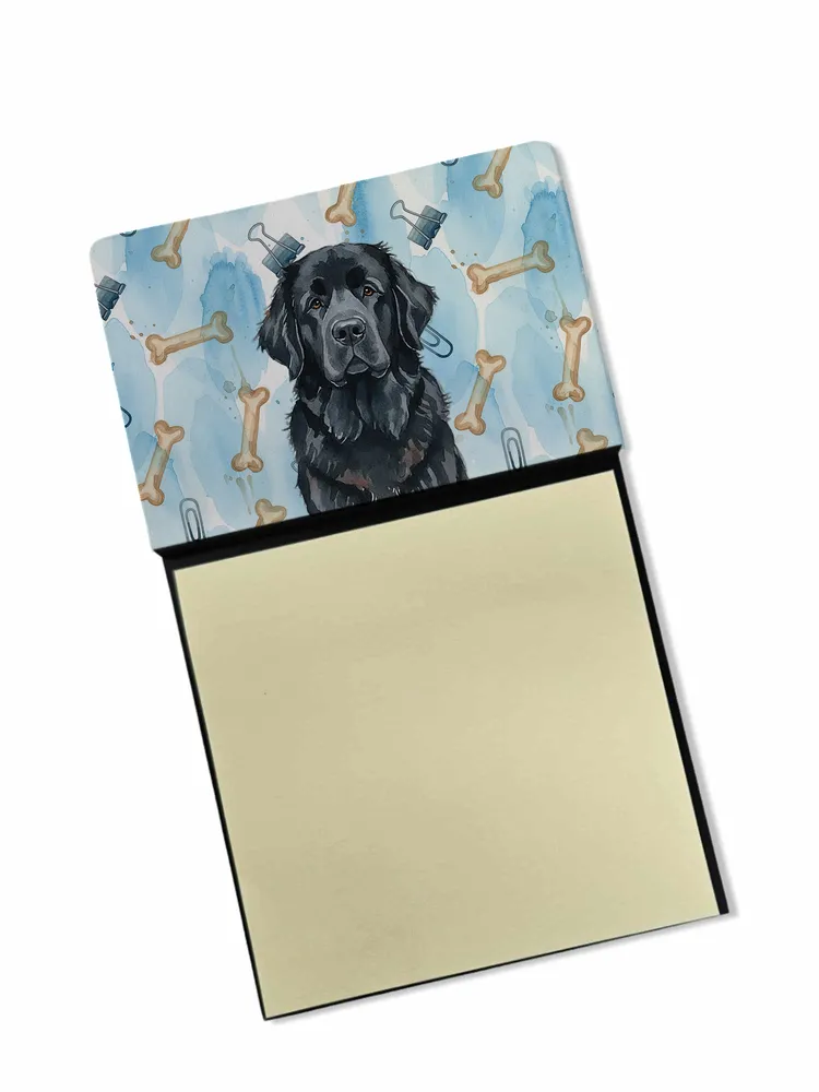 Black Newfoundland Coworker Watercolor Sticky Note Holder Refillable Dispenser Desk Accessory 3x3 Pad Gift photo 8