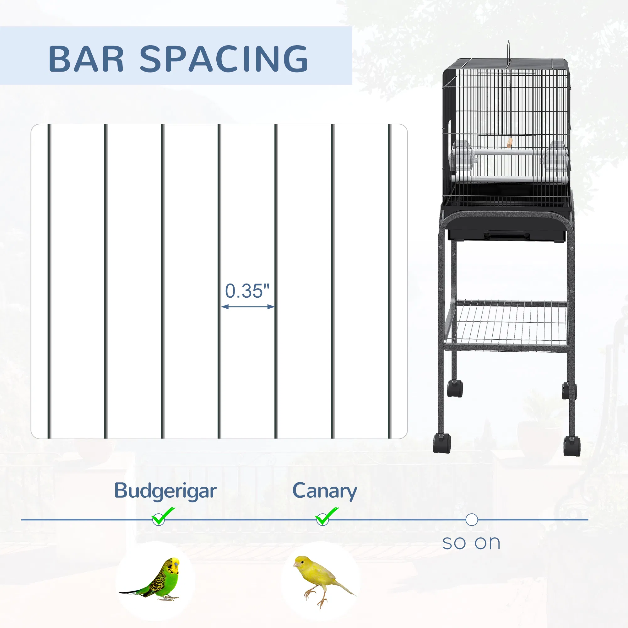 Bird Cage Starter Kit with Detachable Rolling Stand photo 5