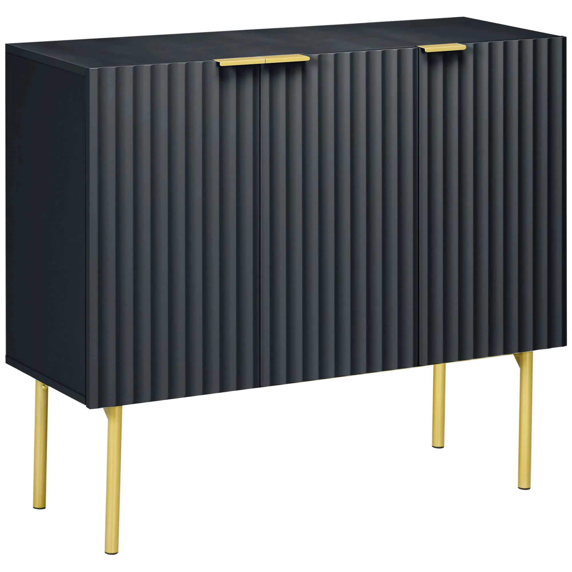 Modern Storage Cabinet Sideboard Buffet Cabinet with Gold Legs for Living Room Dining Room Hallway Black photo 1