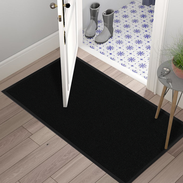 1PC Black PVC Composite Commercial Entrance Mat, 90x150x1.2cm, Extra-Long & Thick Heavy-Duty Floor Protection photo 1