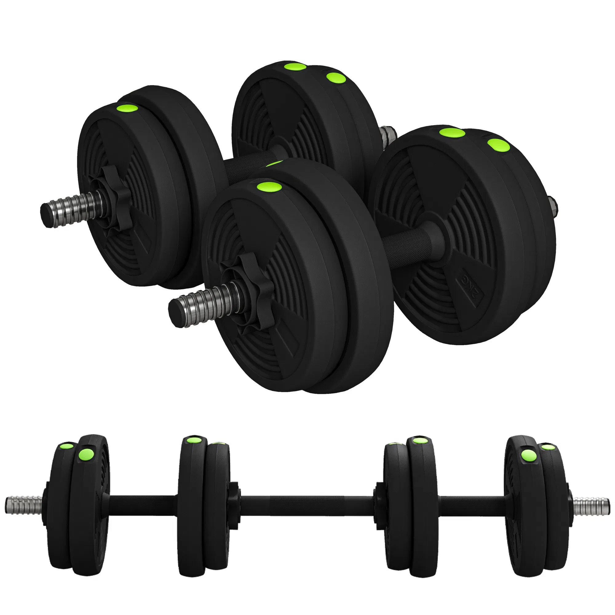 33LBS 2-in-1 Adjustable Barbell & Dumbbells Set, Weights Set with Non-slip Handles for Men and Women Home Gym Training photo 1